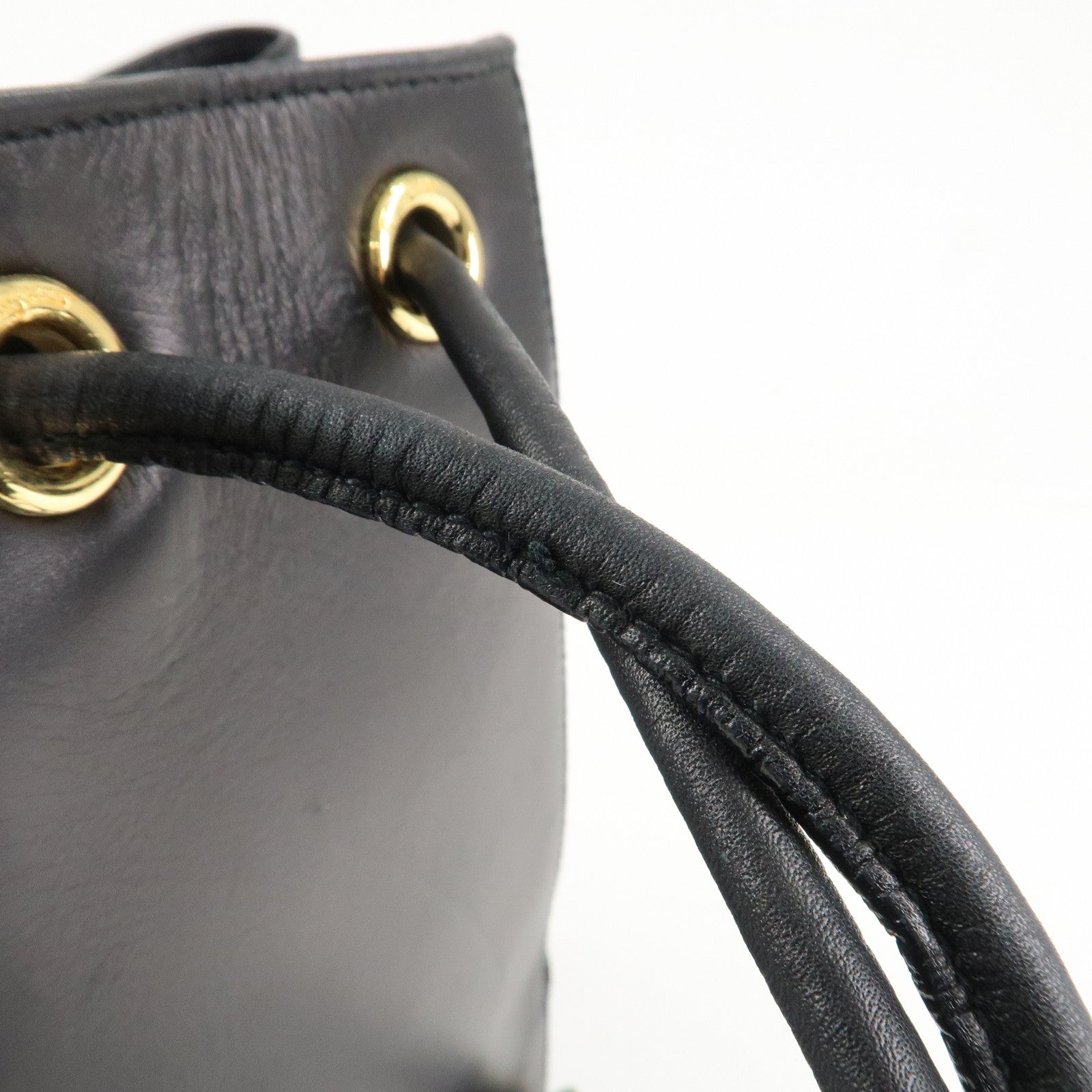 Ferragamo Vara Ribbon Leather Backpack Shoulder Bag Black AQ215676 Used