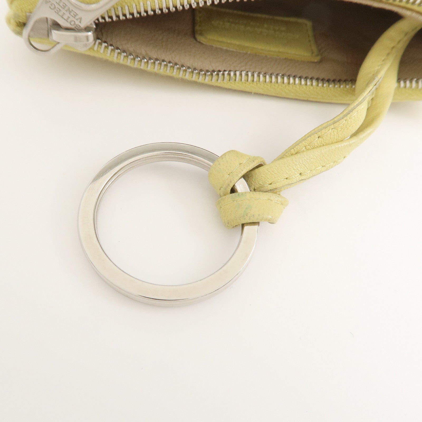 BOTTEGA VENETA Intrecciato Leather Coin Case Yellow 131232 Used