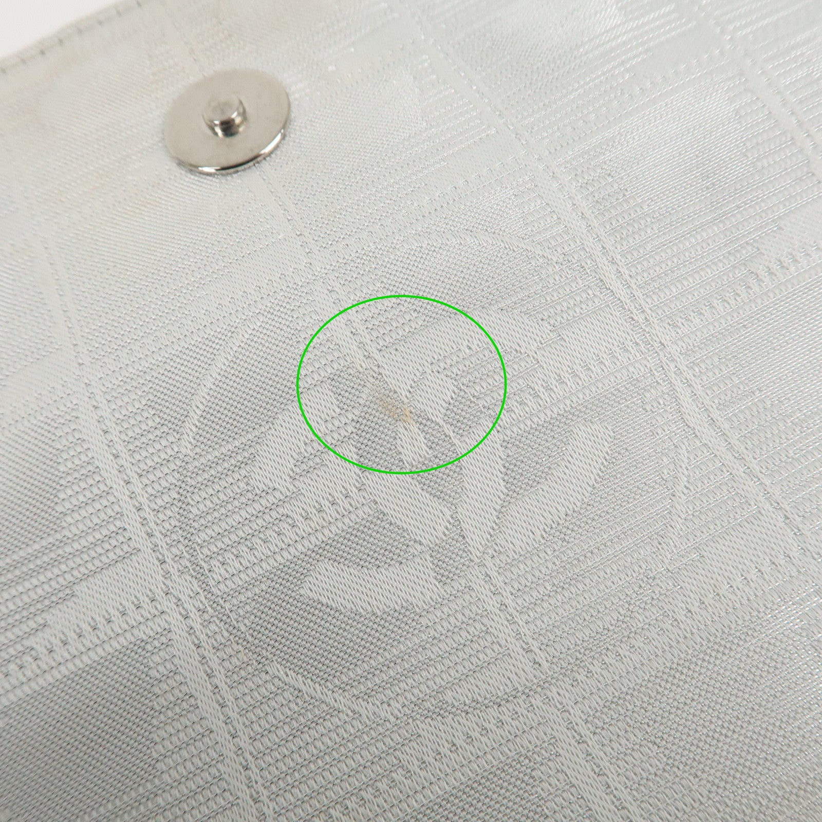 CHANEL New Travel Line Nylon Jacquard Shoulder Bag Silver A29347 Used