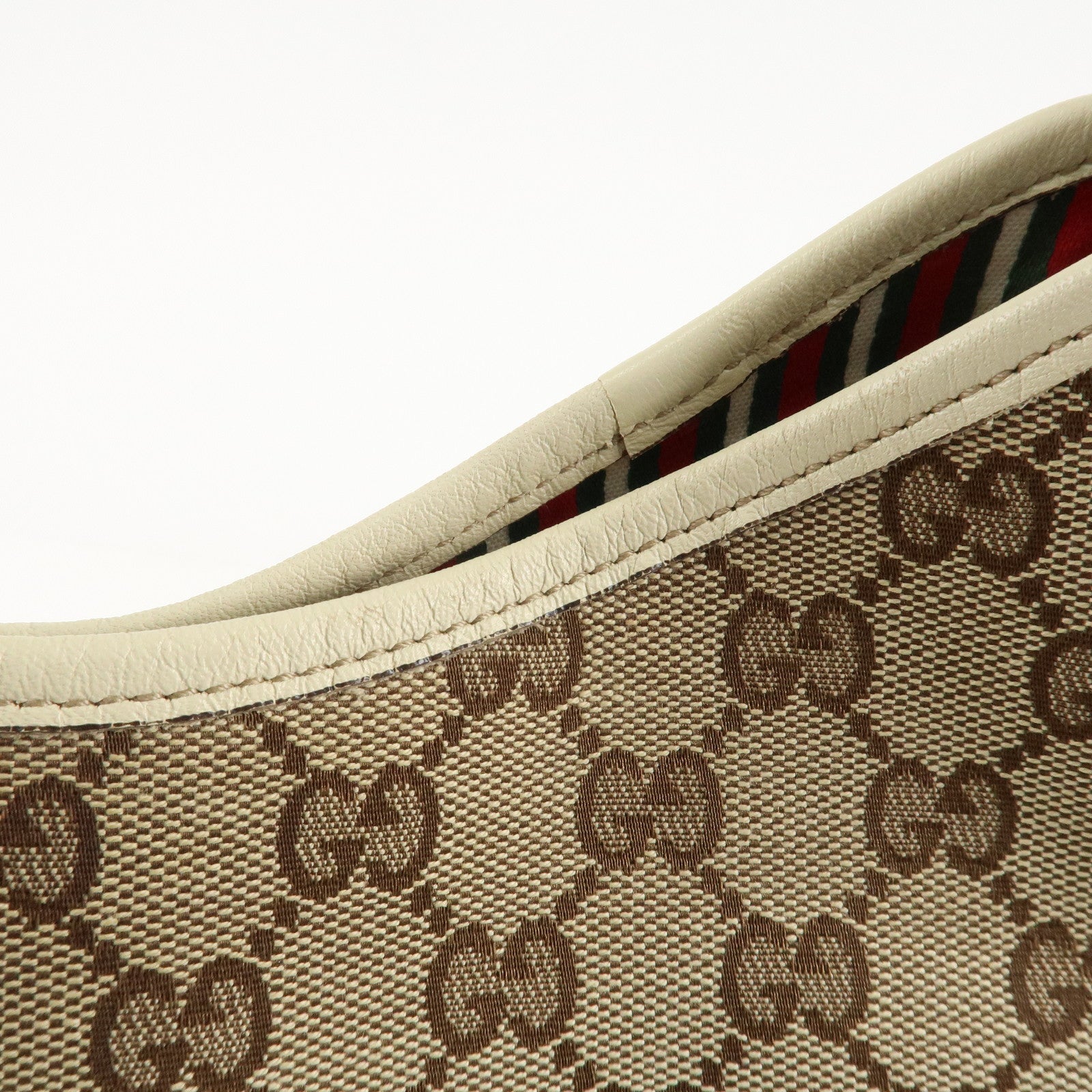 GUCCI New Britt GG Canvas Leather Shoulder Bag Beige Ivory 169947 Used