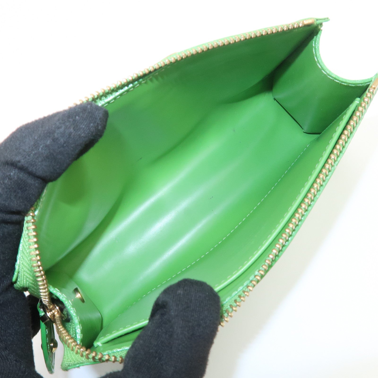 Louis Vuitton Monogram Vernis Trousse Cosmetic Pouch Green M93649