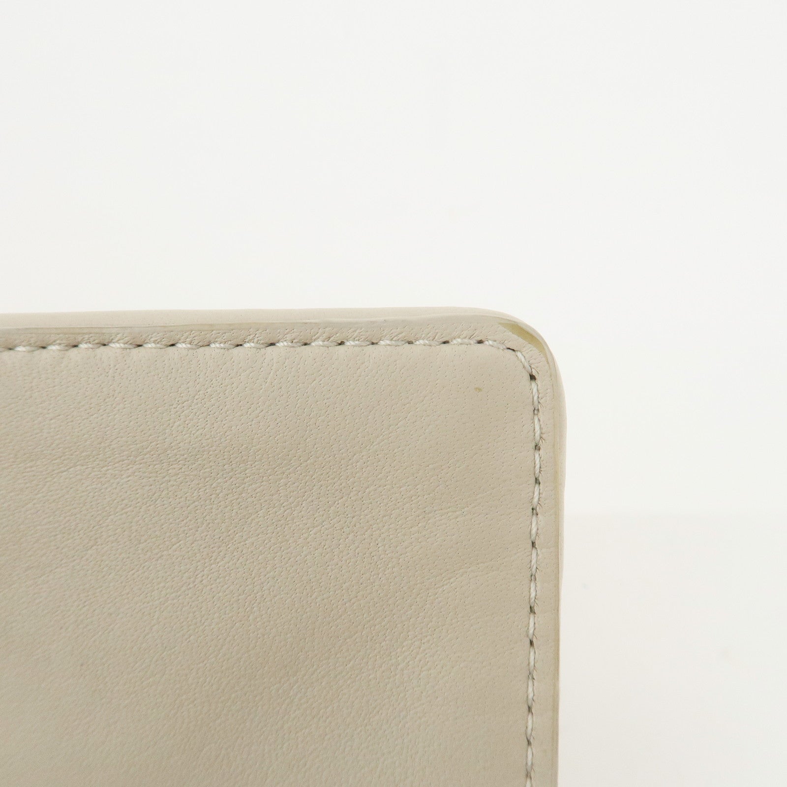 BOTTEGA VENETA Intrecciato Leather Shoulder Bag Ivory Used