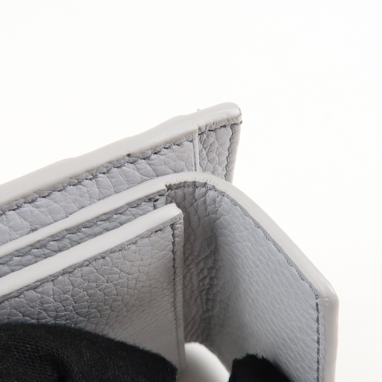 MIU MIU leather Card Case Coin Case Light Gray 5MC081 Used