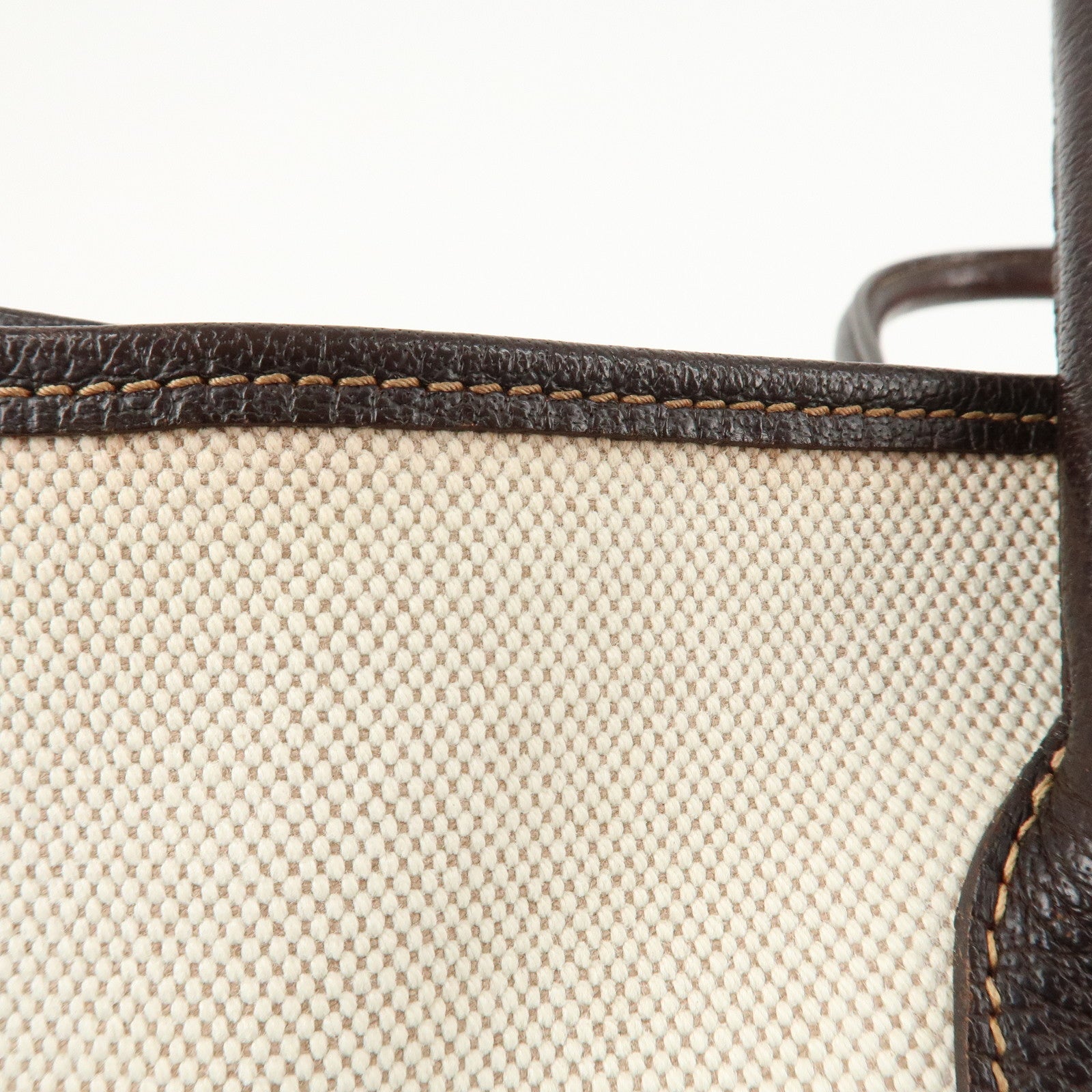 HERMES Toile Ash Leather Garden Party I Stamped (around 2005) Used