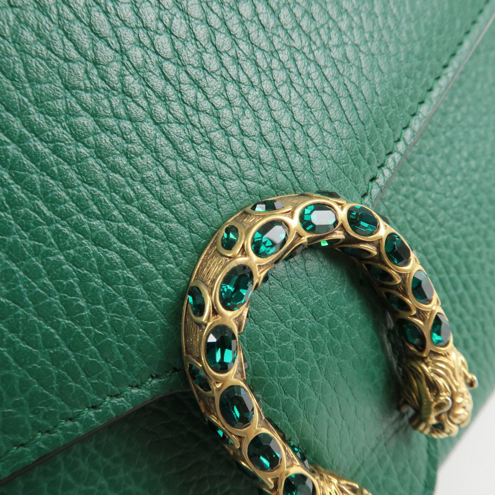 GUCCI Dionysus Leather Chain Shoulder Bag Green 401231 Used