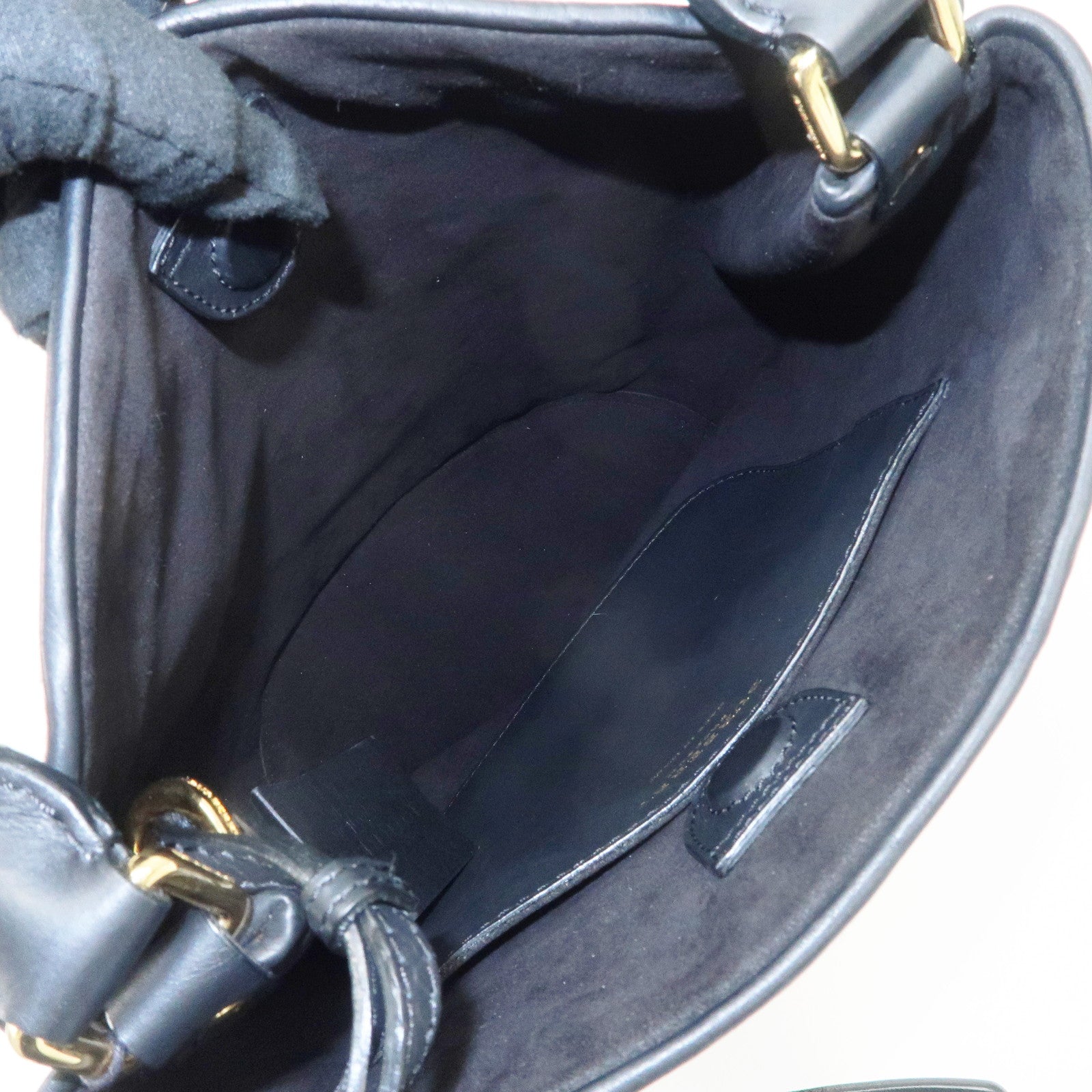 BURBERRY Unborn Calf Leather Bucket Bag Shoulder Bag Leopard Used