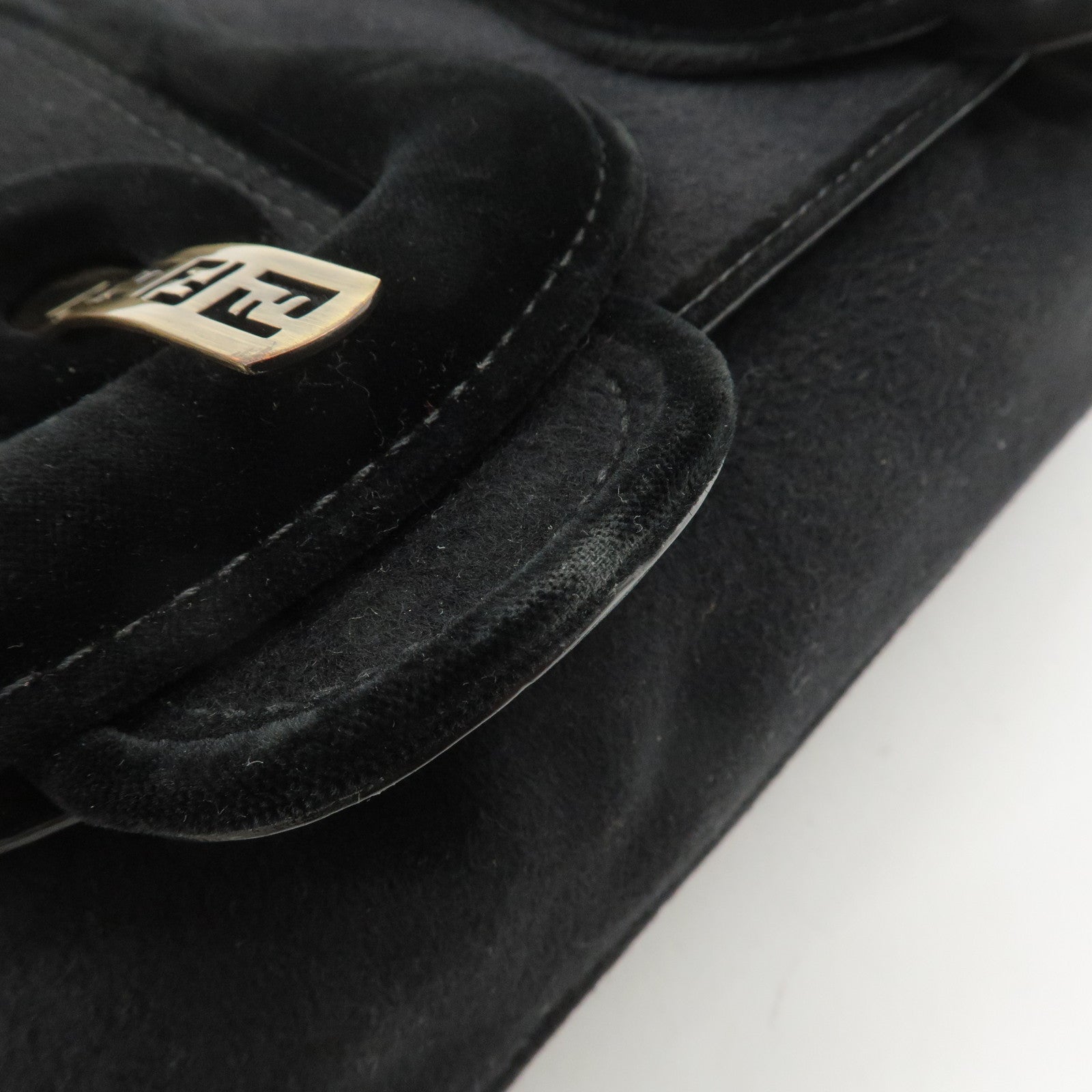 FENDI Chain Shoulder Bag Wool Leather Shoulder Bag 8BN165 Used