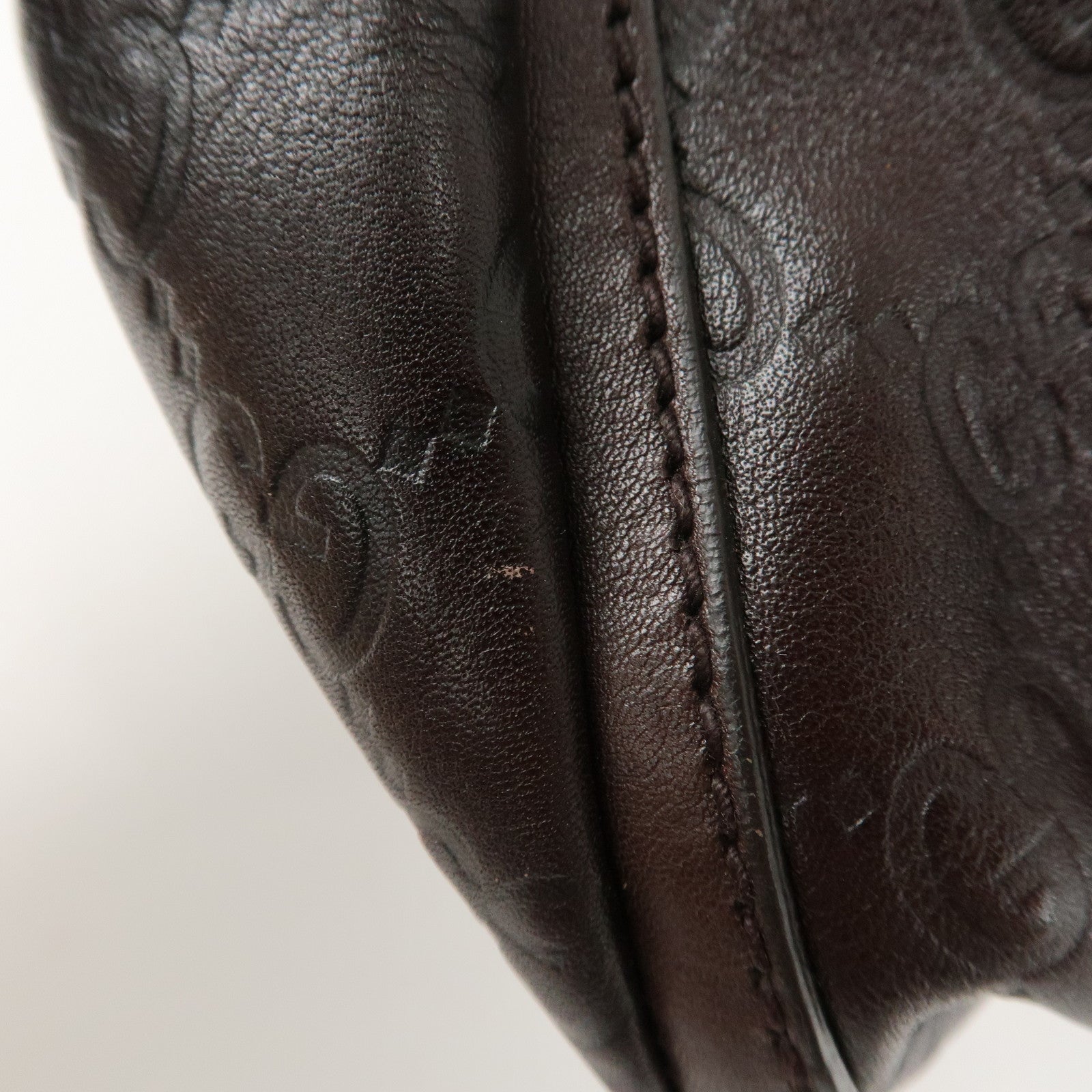 GUCCI Abbey Guccissima Leather Shoulder Bag Dark Brown 190525 Used