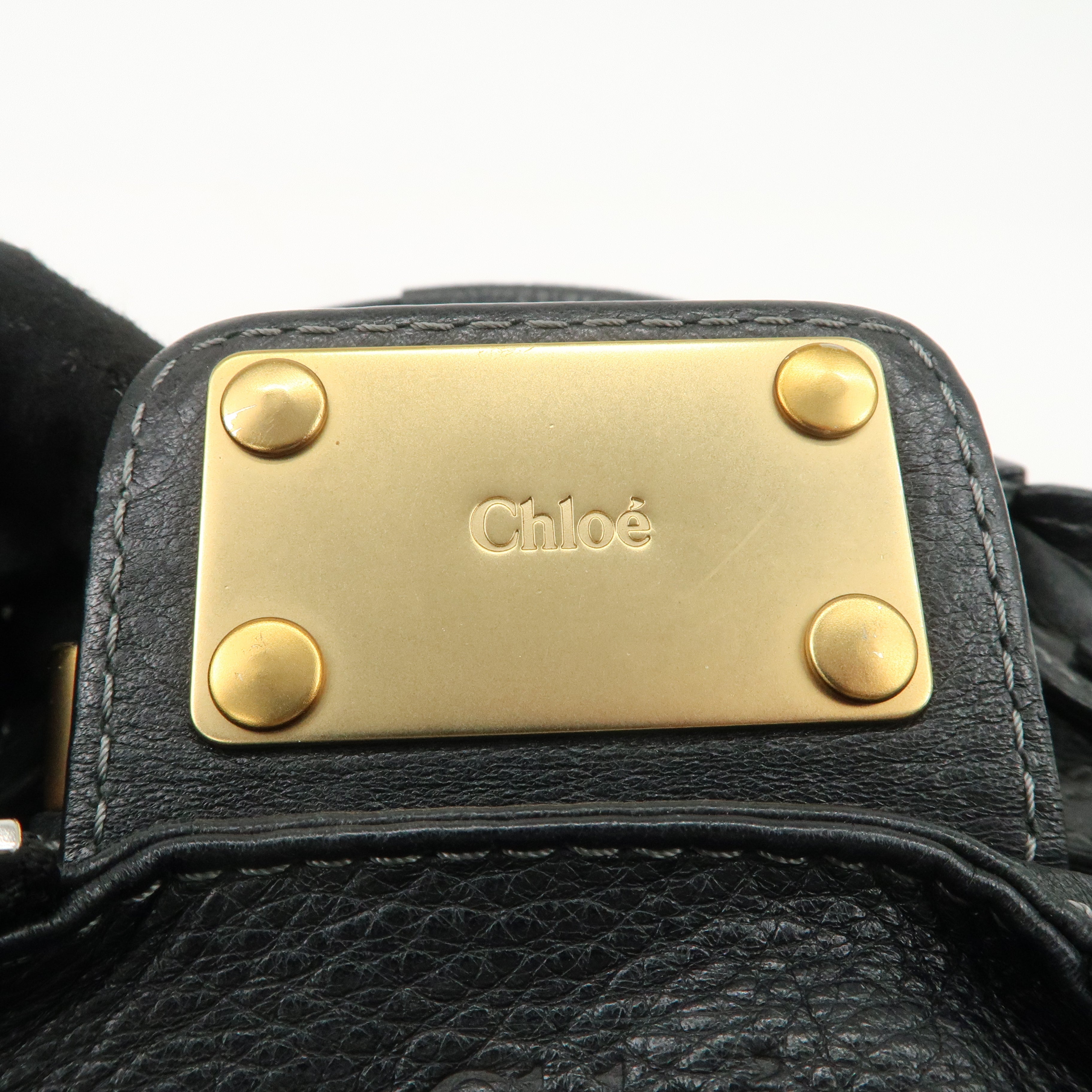 Chloe Paddington Leather Shoulder Bag Hand Bag Black Used