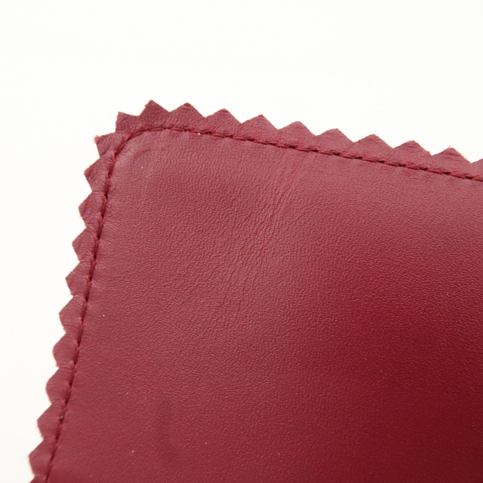 LOEWE Anagram Leather Bi-fold Pinking Long Wallet Red Used
