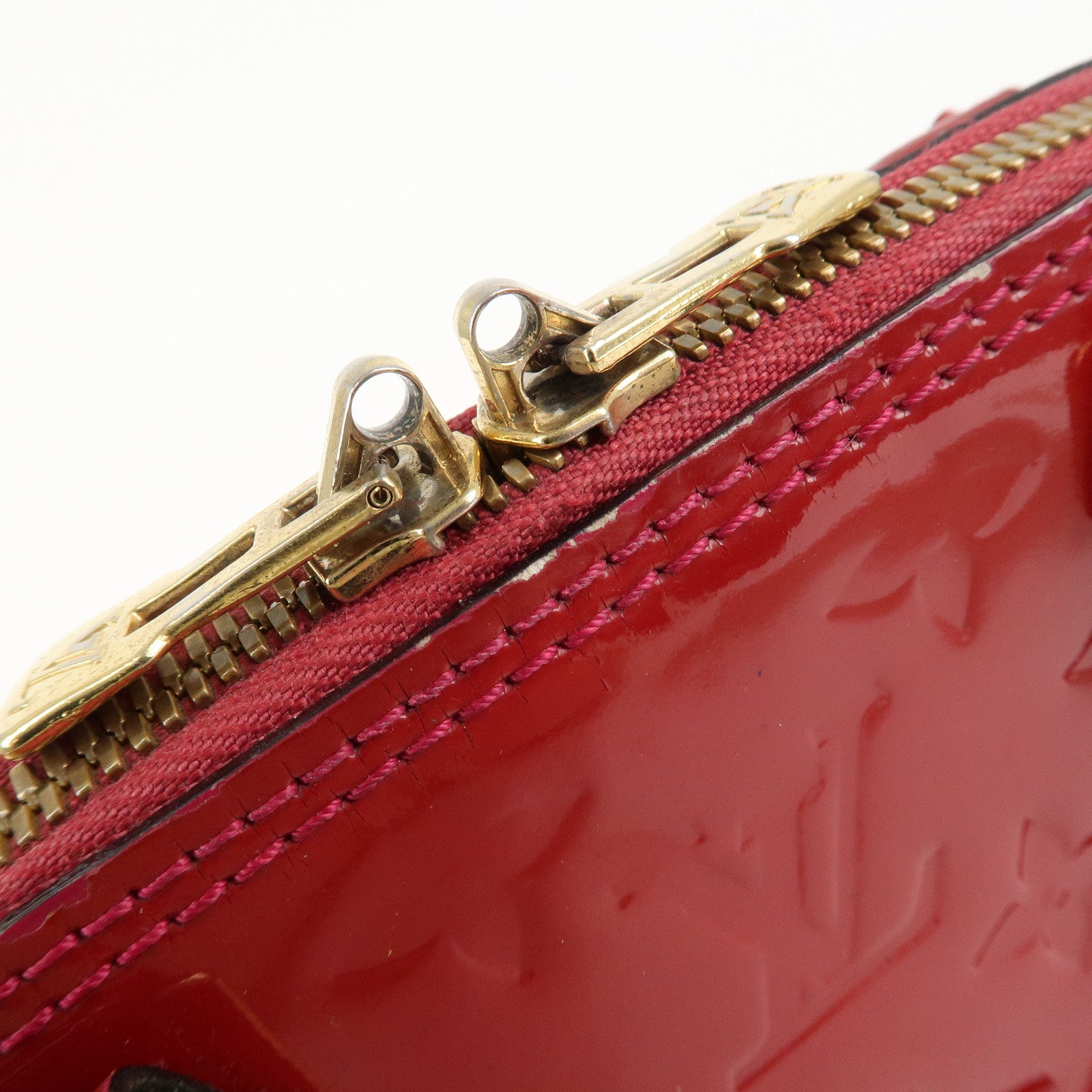 Louis Vuitton Monogram Vernis Alma BB 2Way Bag Red M91606 Used
