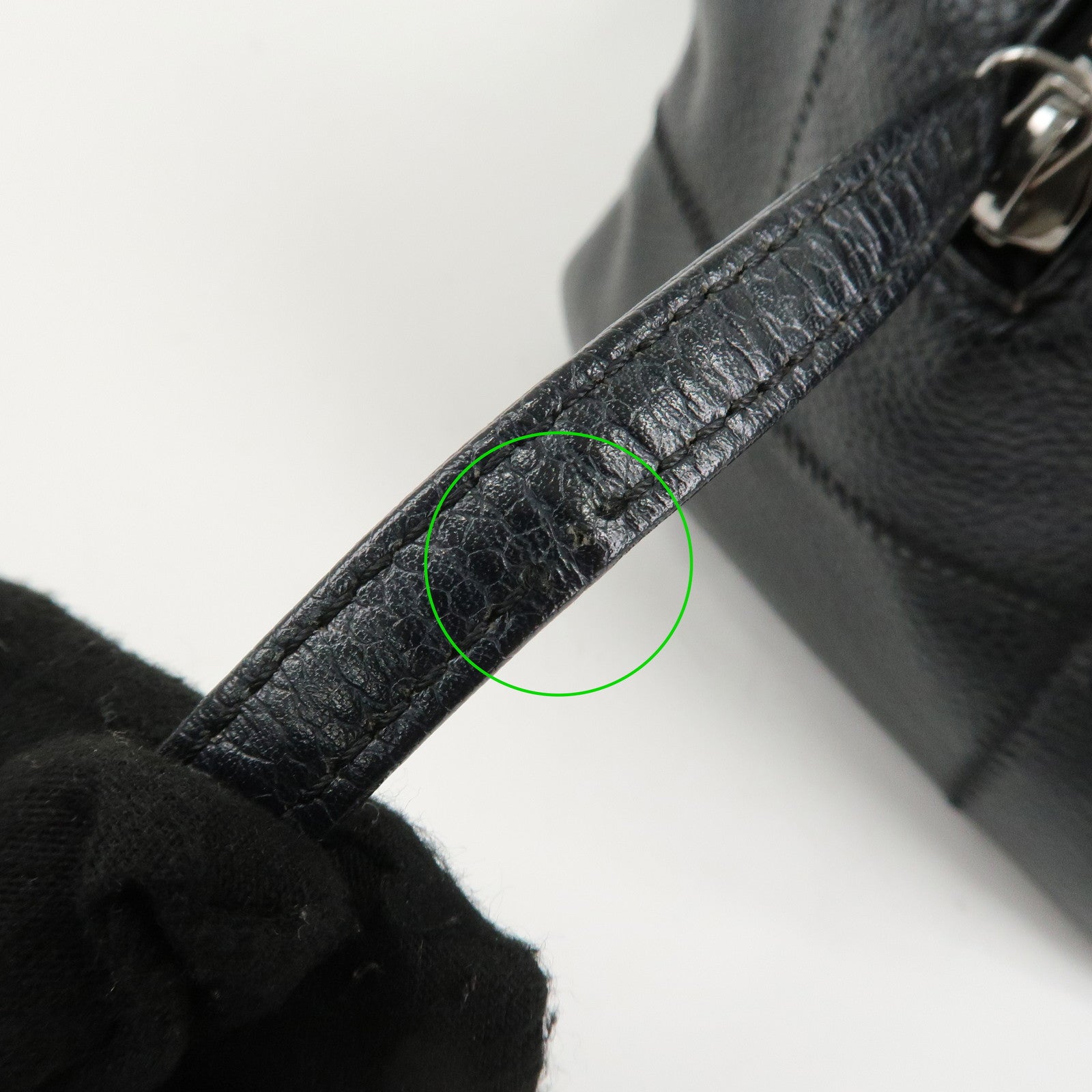 CHANEL Chocolate Bar Caviar Skin Mini Boston Bag Black A26135 Used