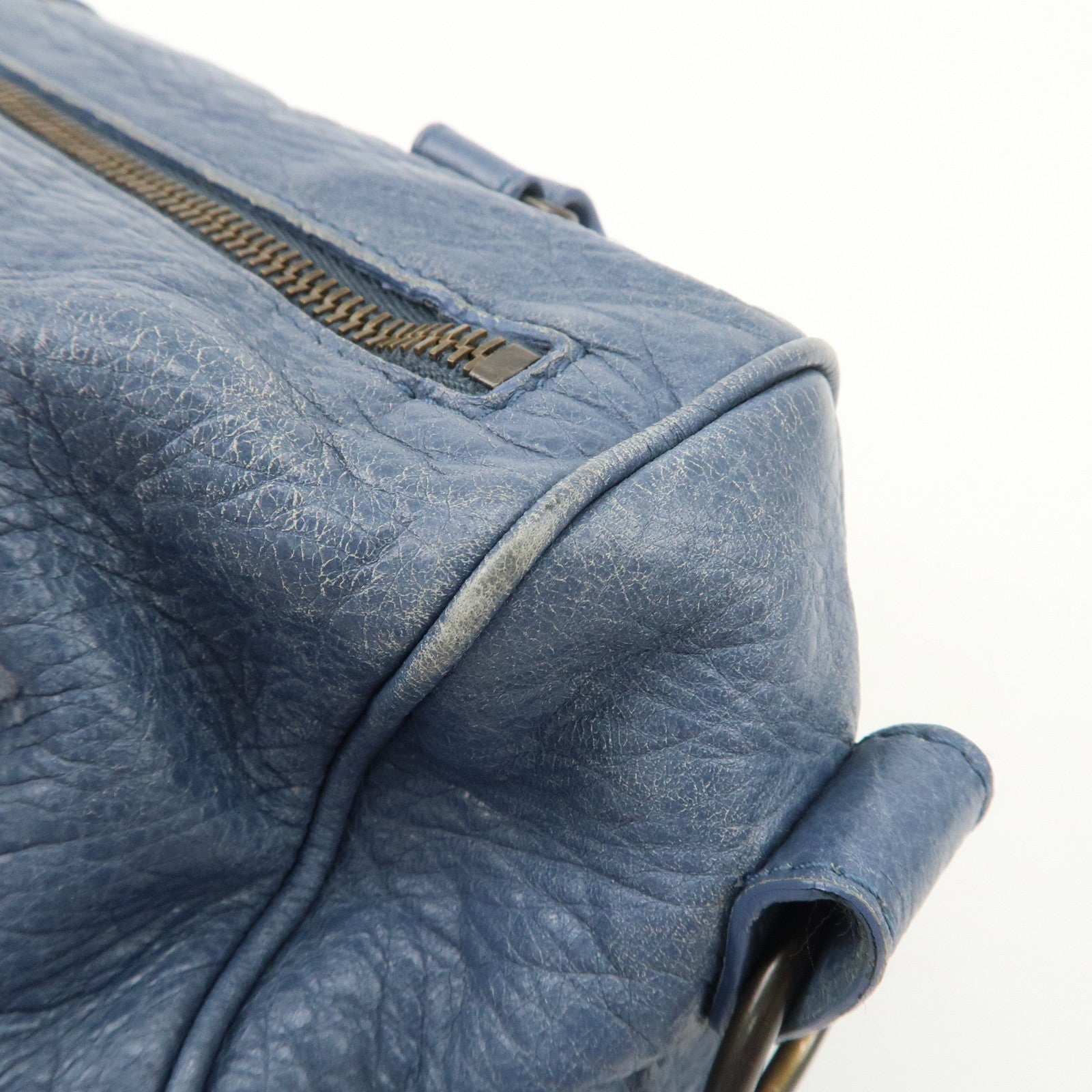 BALENCIAGA Classic Mini Twiggy Leather 2Way Bag Blue 327103 Used