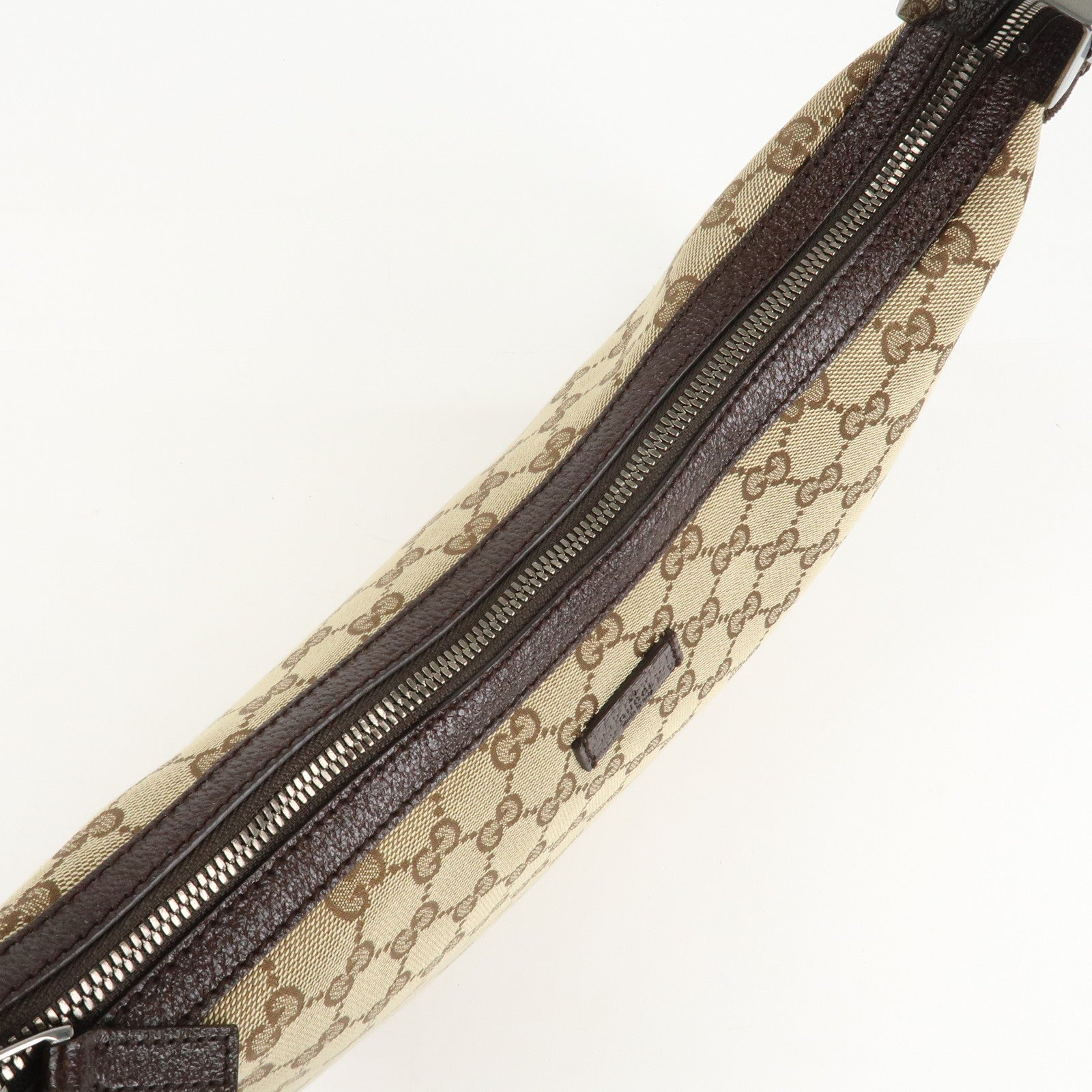 GUCCI GG Canvas Leather Shoulder Bag Beige Brown 122790 Used