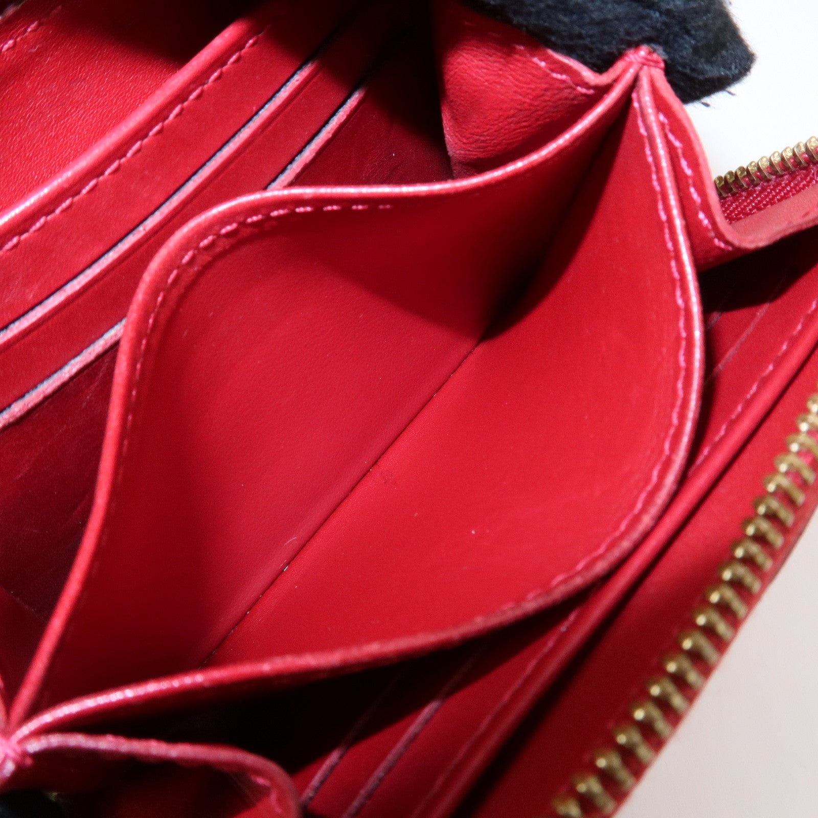 Louis Vuitton Monogram Vernis Zippy Coin Purse M93608 Red Used