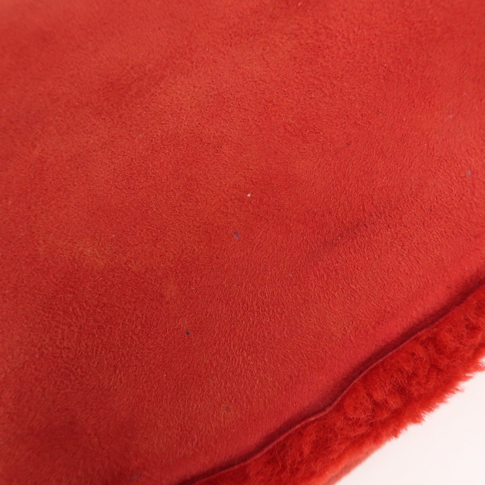 CHANEL Mouton Suede Tote Bag Hand Bag Shoulder Bag Red Used