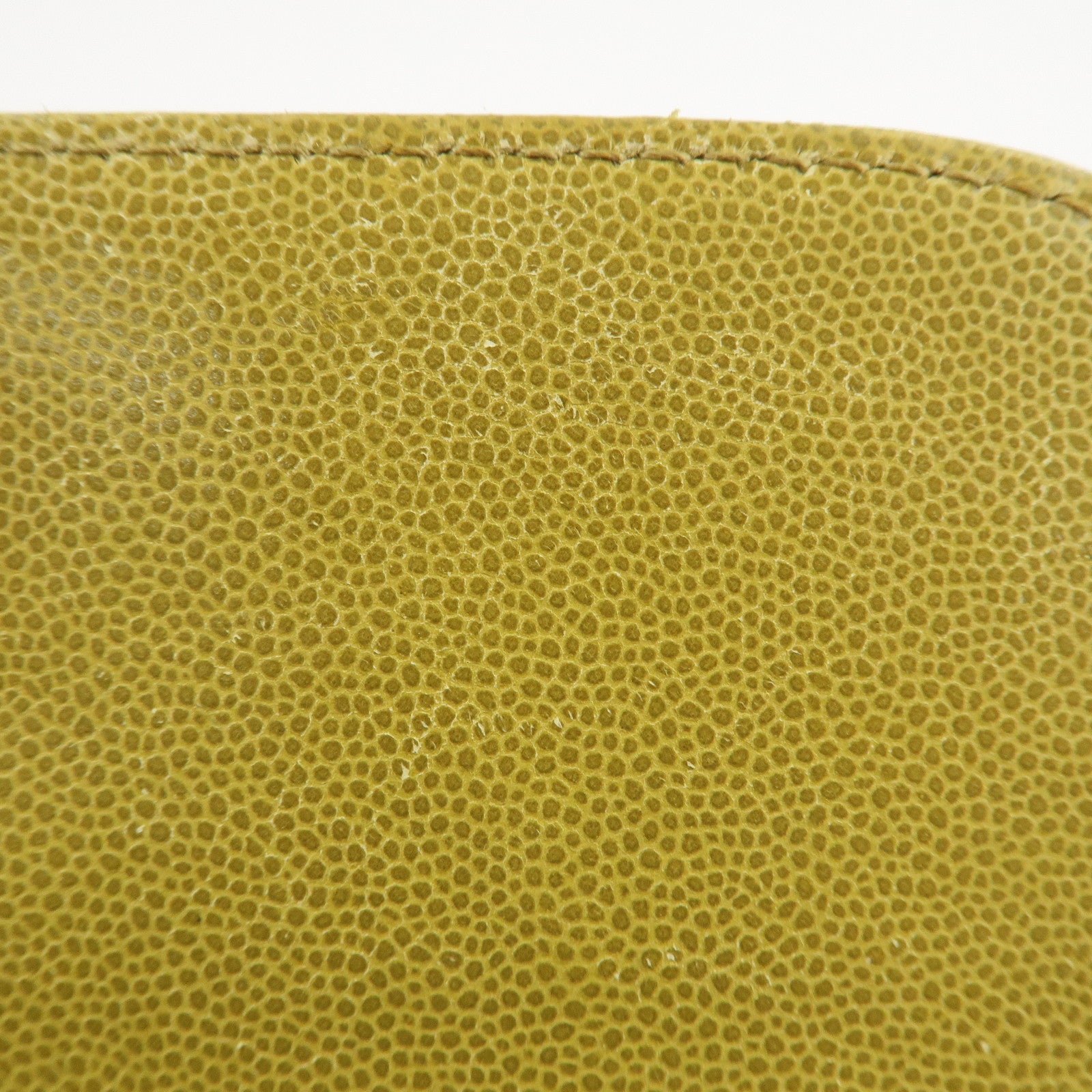 CHANEL Matelasse Caviar Skin Shoulder Bag Yellow Used