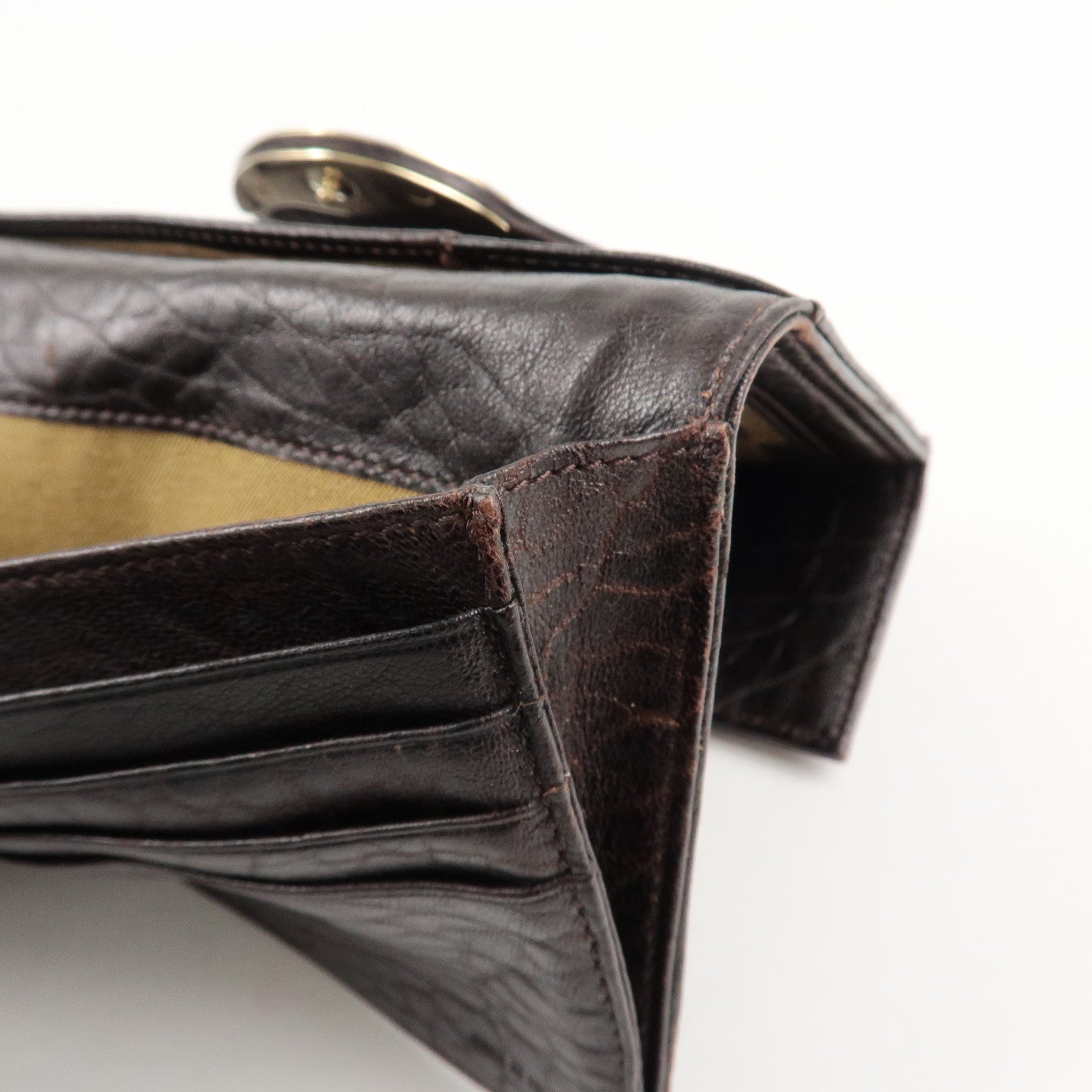 FENDI Zucca Canvas Leather W Hook Bifold Long Wallet 8N0032 Used