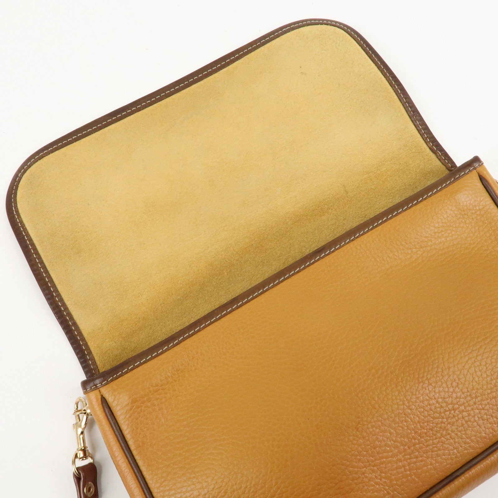 LOEWE Anagram Leather Shoulder Bag Brown Used