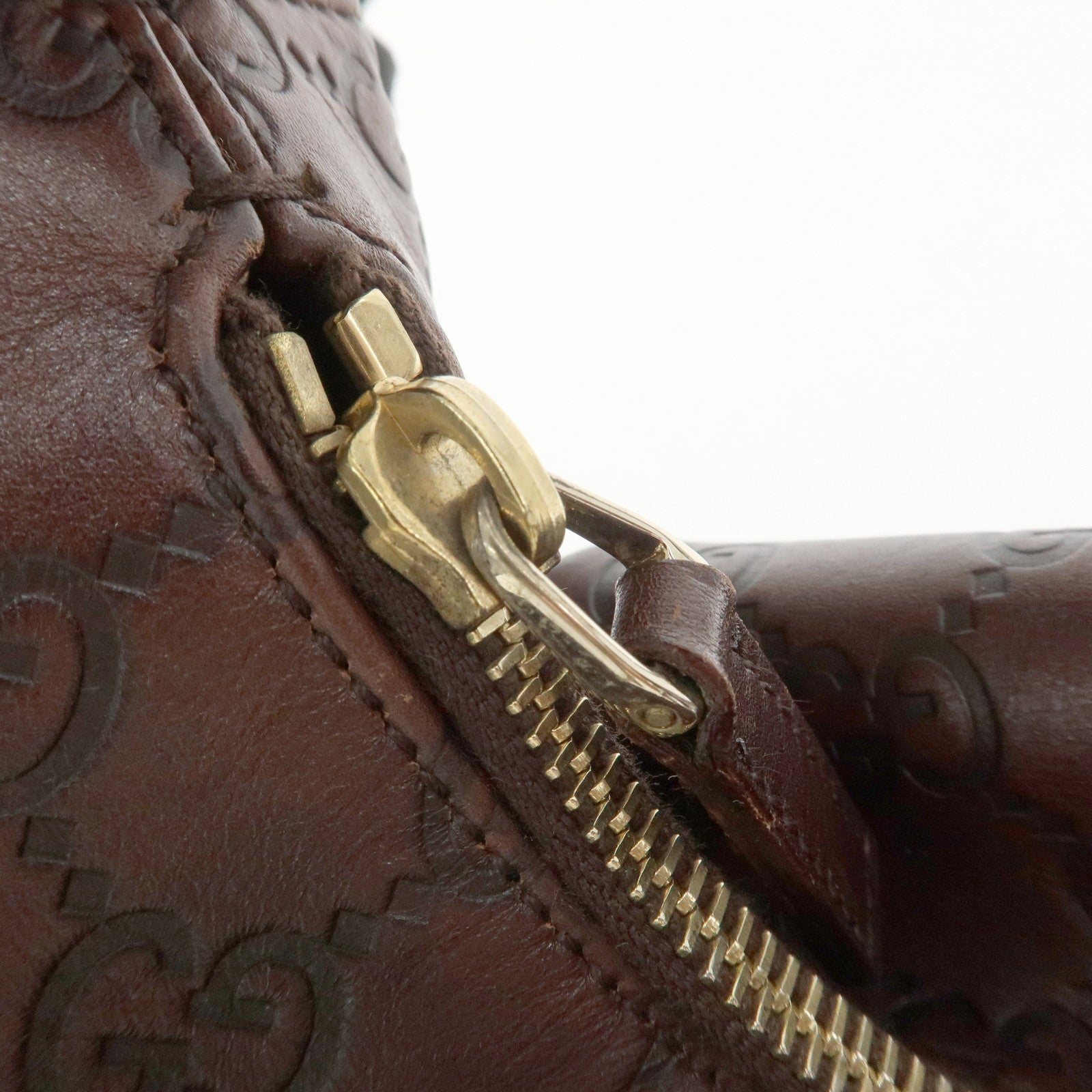 GUCCI Horsebit Guccissima Leather Shoulder Bag Dark Brown 115867 Used