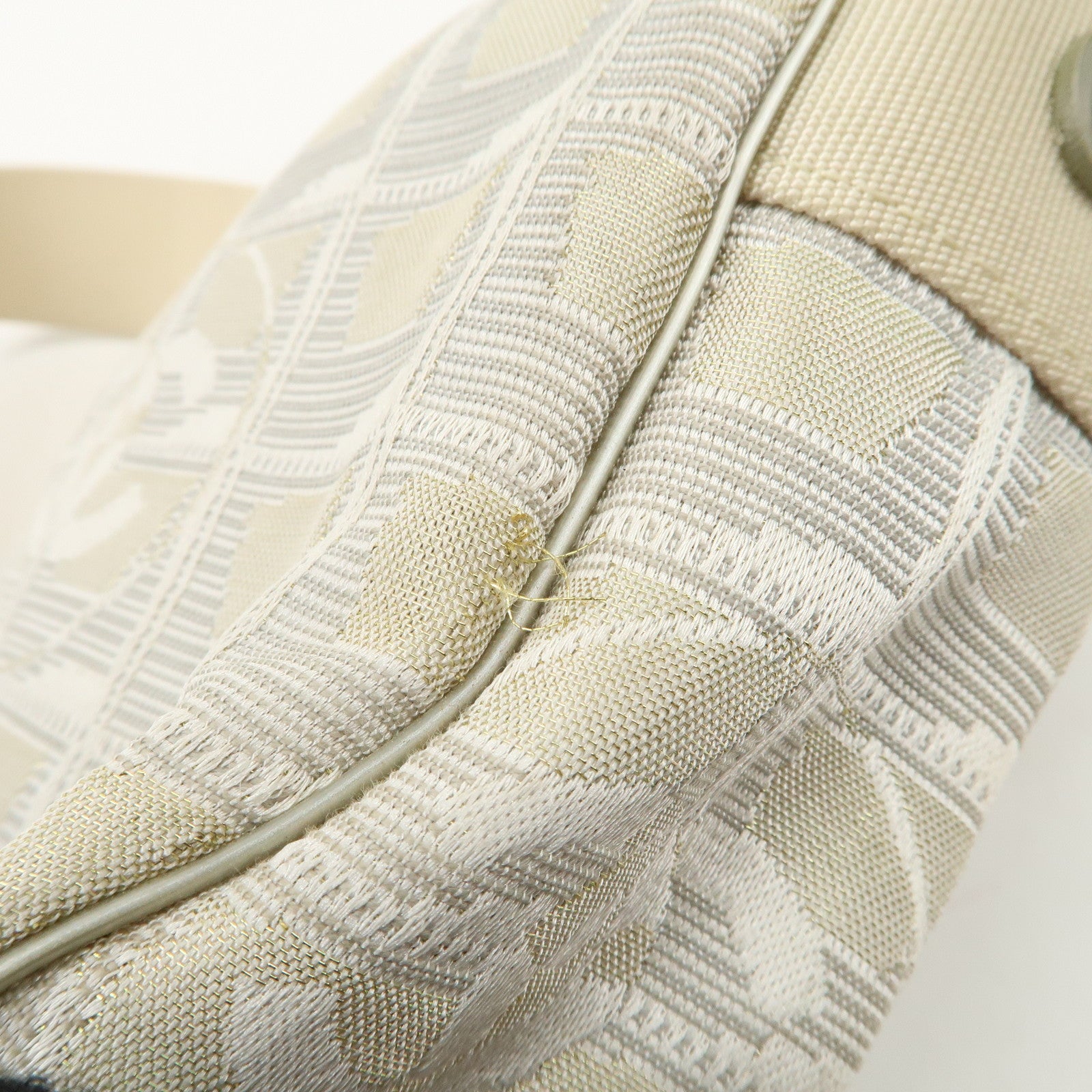 CHANEL New Travel Line Nylon Jacquard Leather Shoulder Bag Used