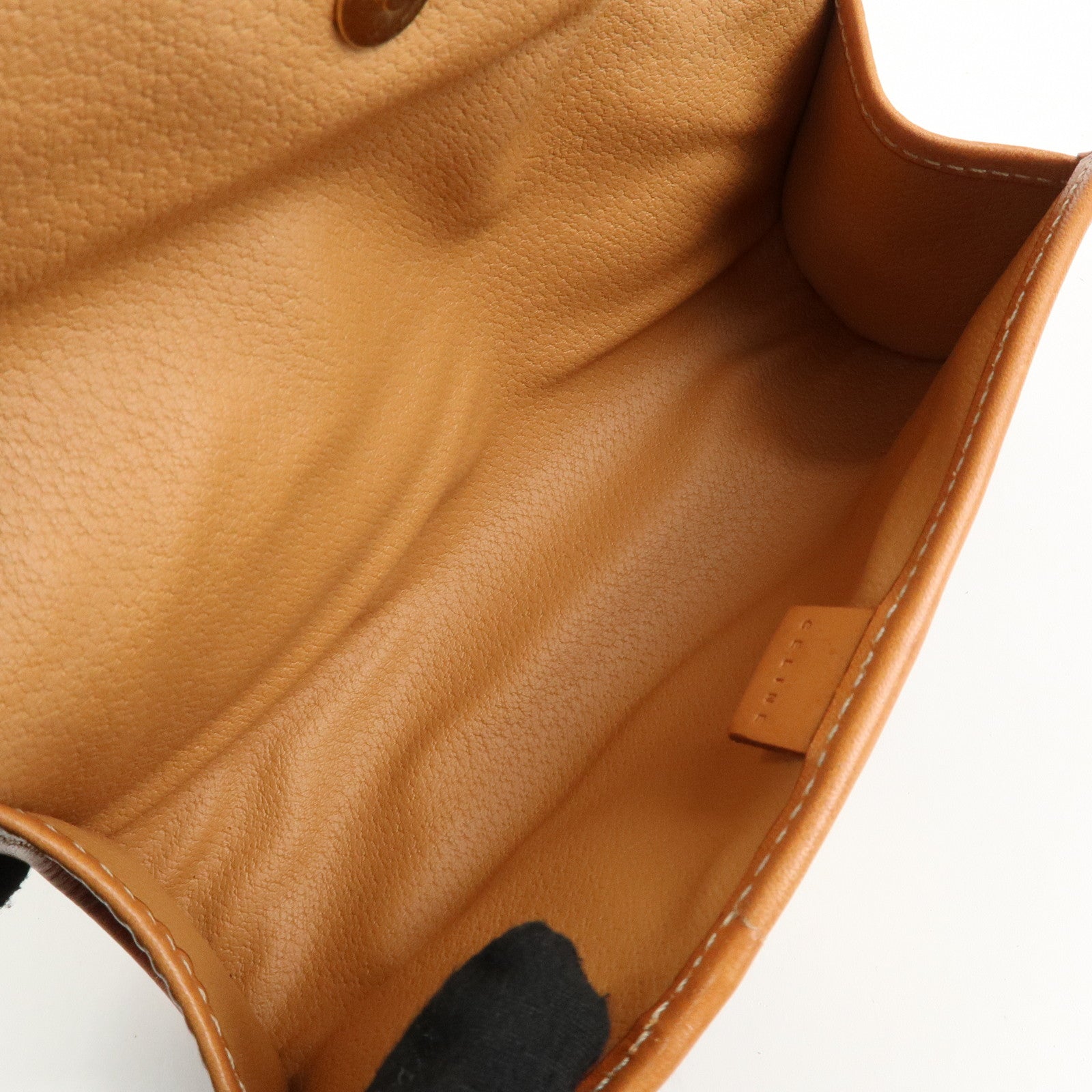 CELINE Macadam PVC Leather Pouch Cosmetic Pouch Brown Used