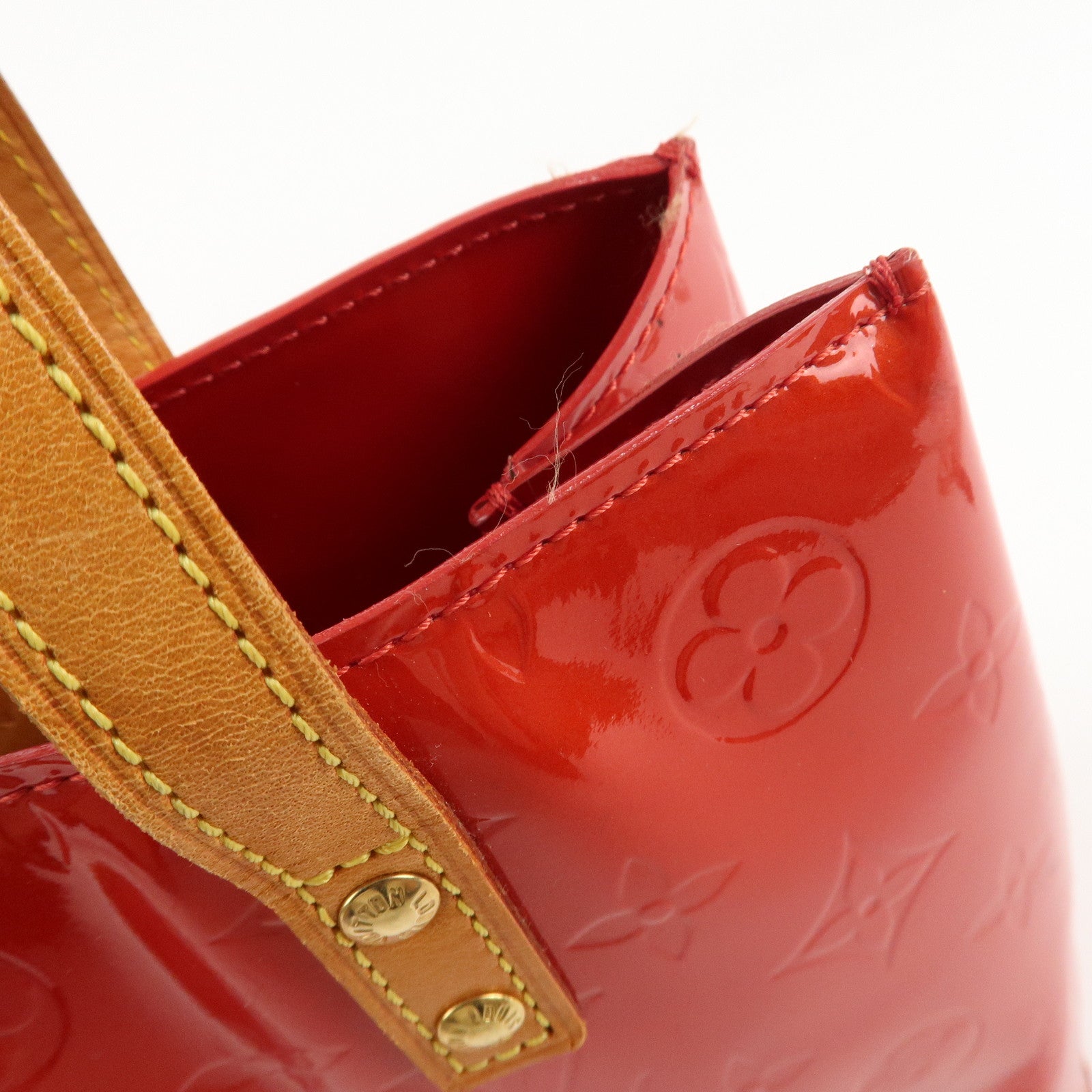 Louis Vuitton Monogram Vernis Lead PM Hand Bag M91088 Rouge Used