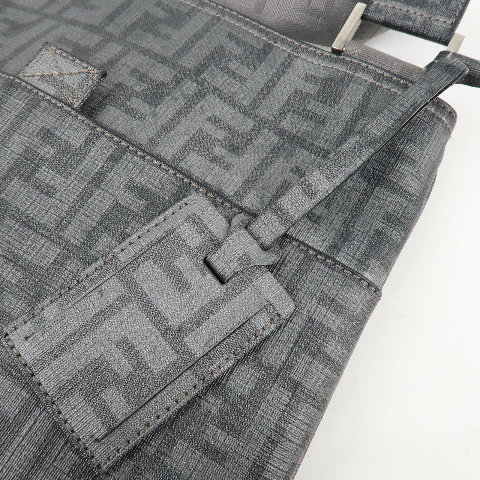 FENDI Zucca PVC Crossbody Bag Shoulder Bag Gray 7VA247 Used