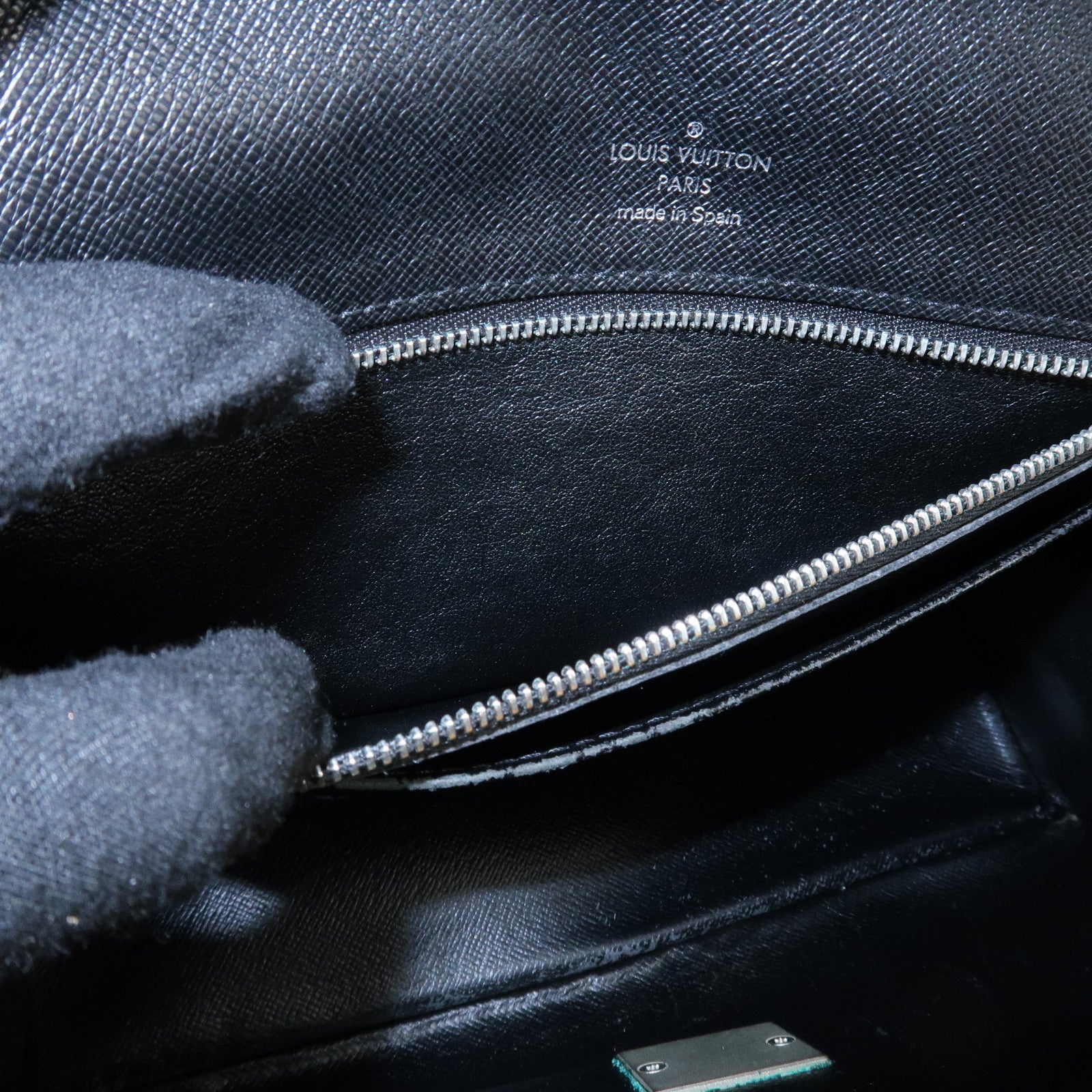 Louis Vuitton Taiga Selenga Clutch Bag Ardoise M30782 Used