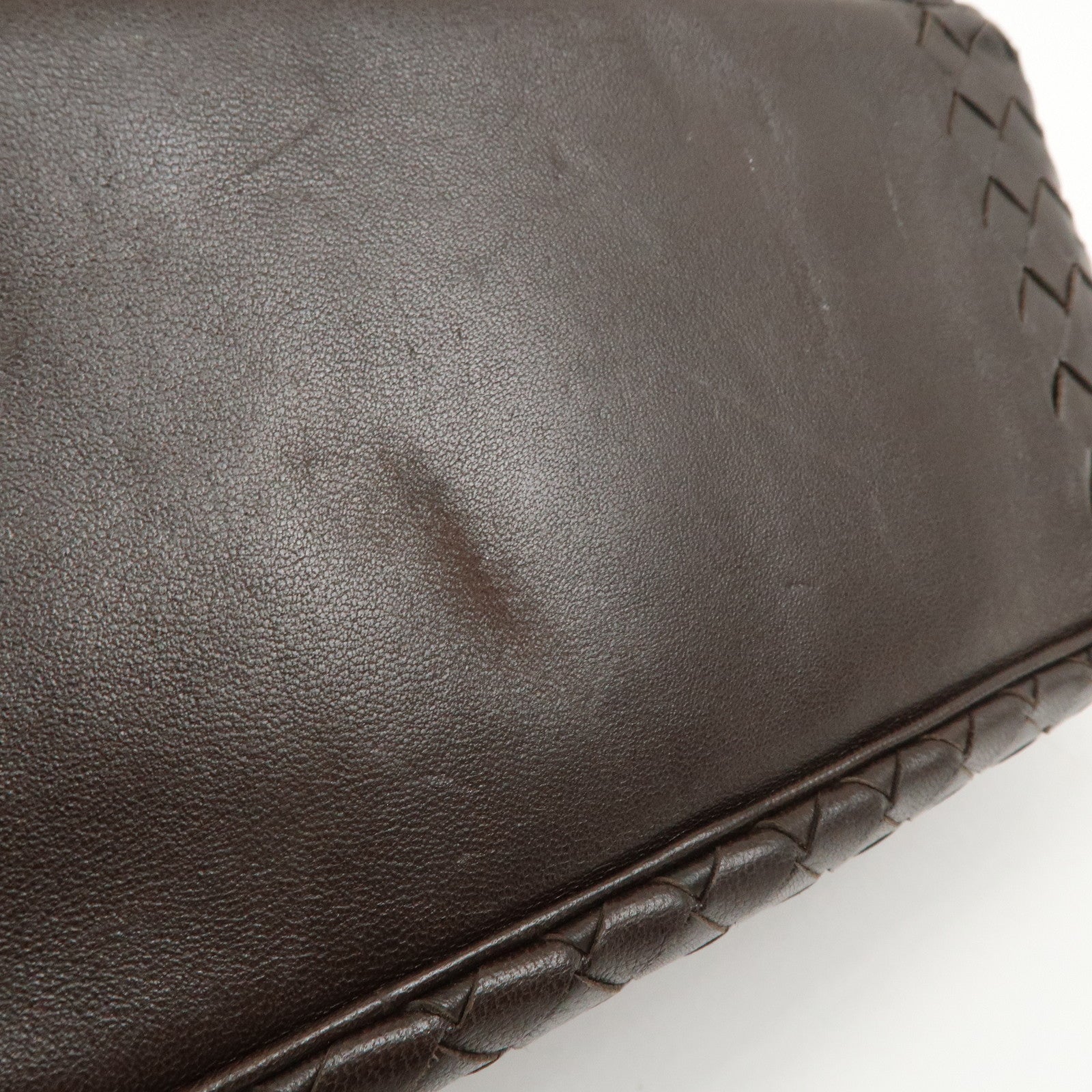 BOTTEGA VENETA Intrecciato Leather One-shoulder Bag Brown 142467 Used