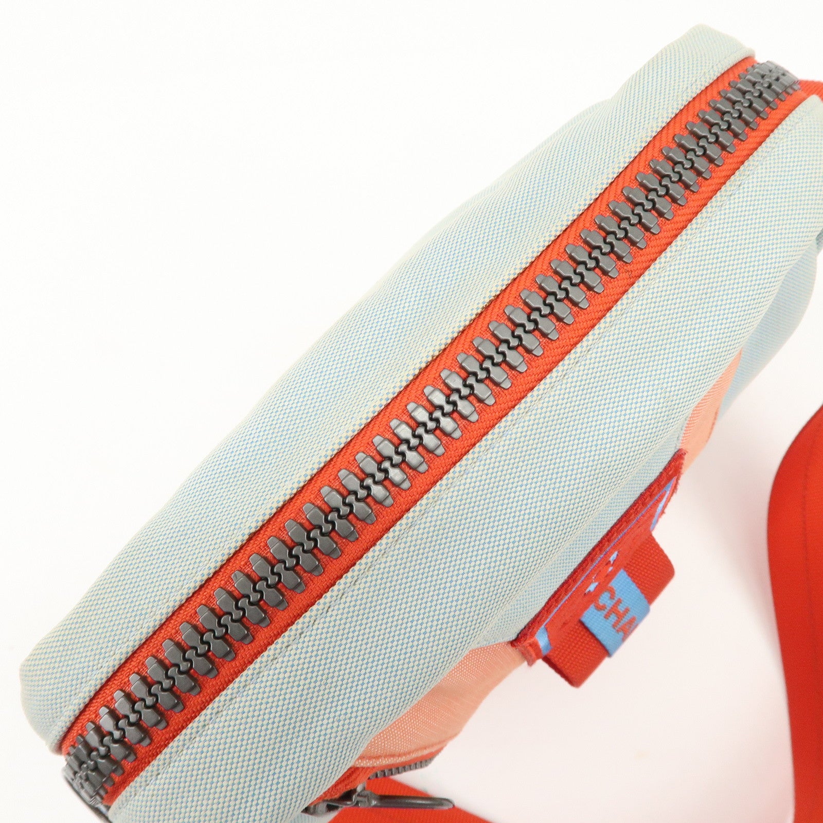 CHANEL Sports Nylon Canvas COCO Mark Shoulder Bag Blue Red Used