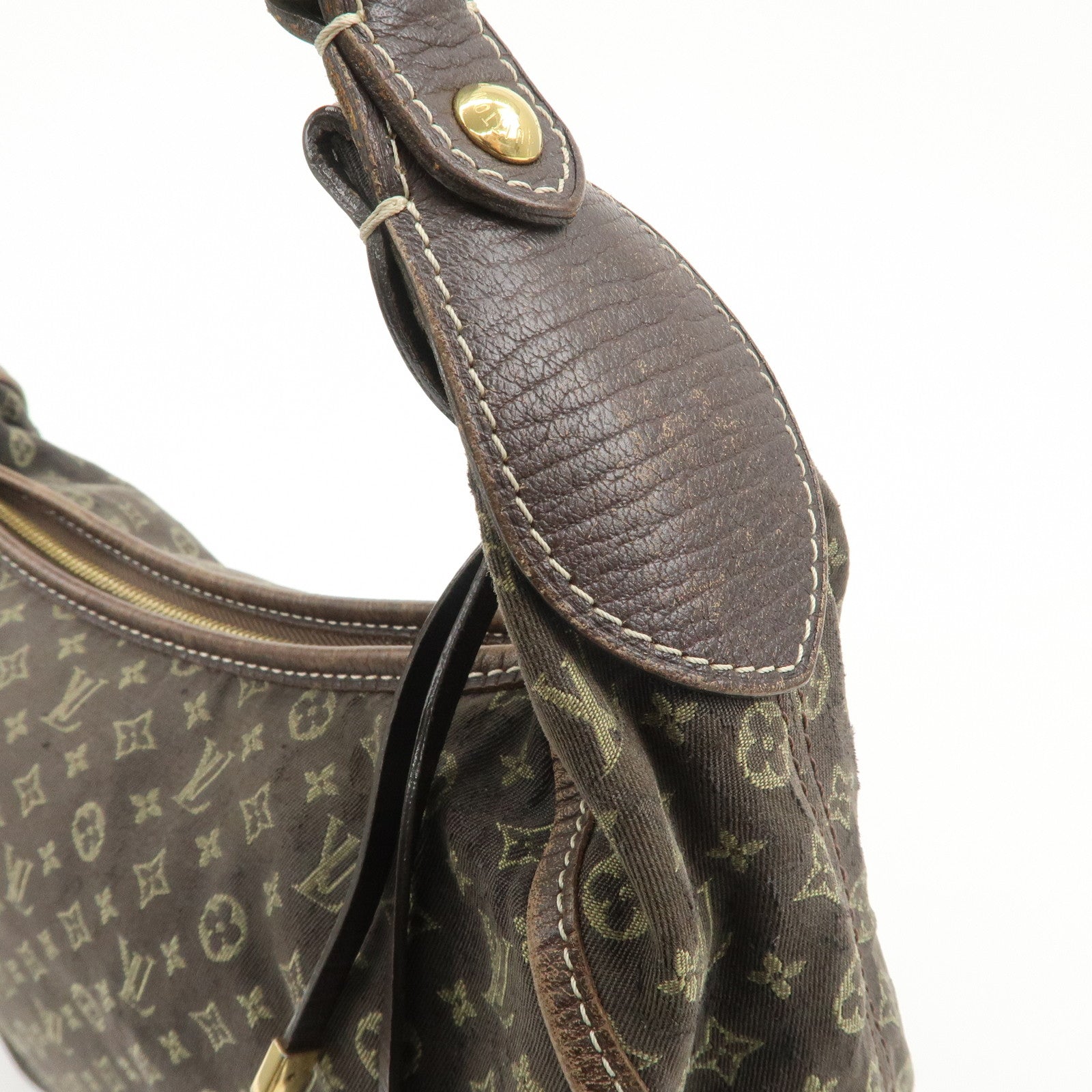 Louis Vuitton Monogram Mini Lin Manon MM Shoulder Bag Ebene M95619 Used