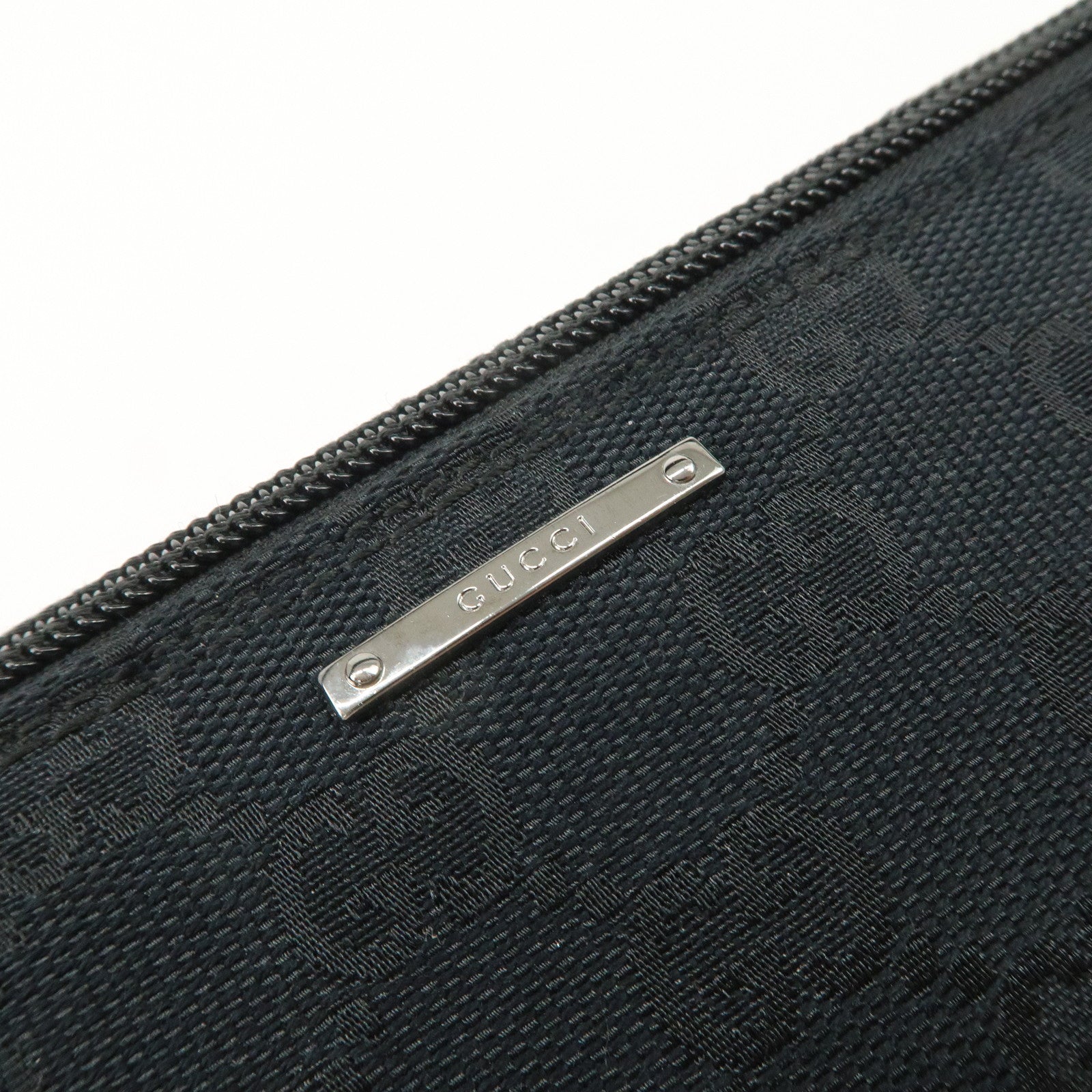 GUCCI Sherry GG Canvas Leather Hand Bag Accessorie Pouch 141809 Used