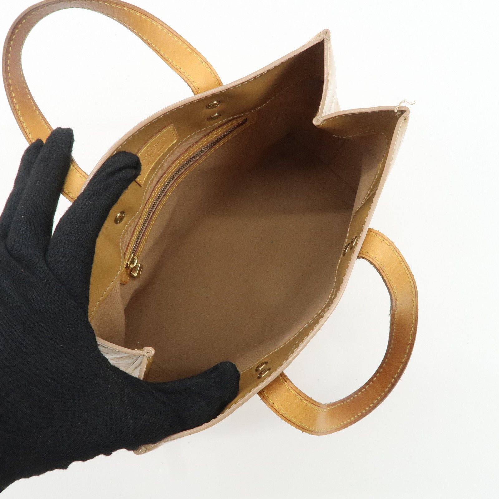 Louis Vuitton Monogram Vernis Lead PM Hand Bag Noisette M91334 Used