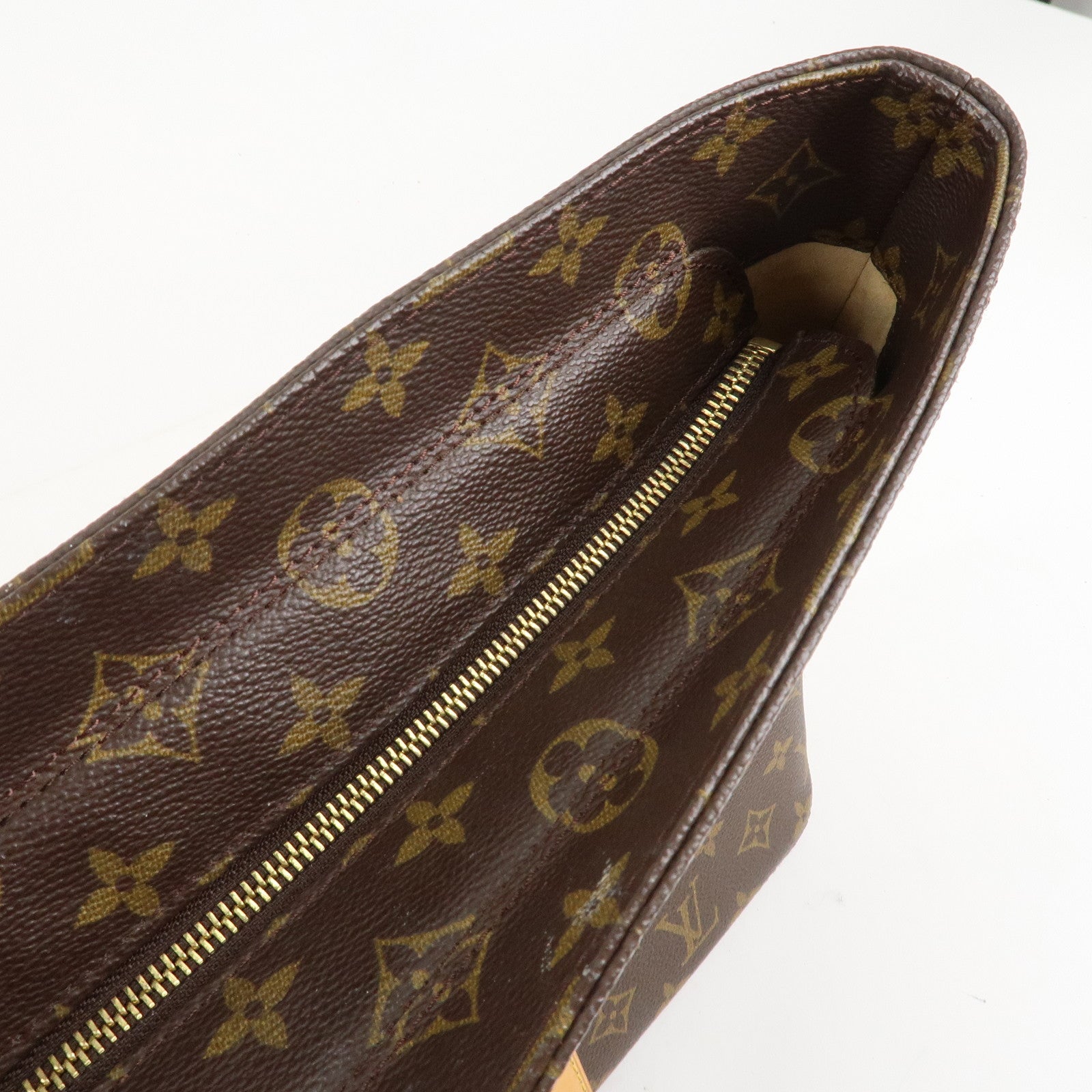 Louis Vuitton Monogram Luco Tote Bag Hand Bag Brown M51155 Used