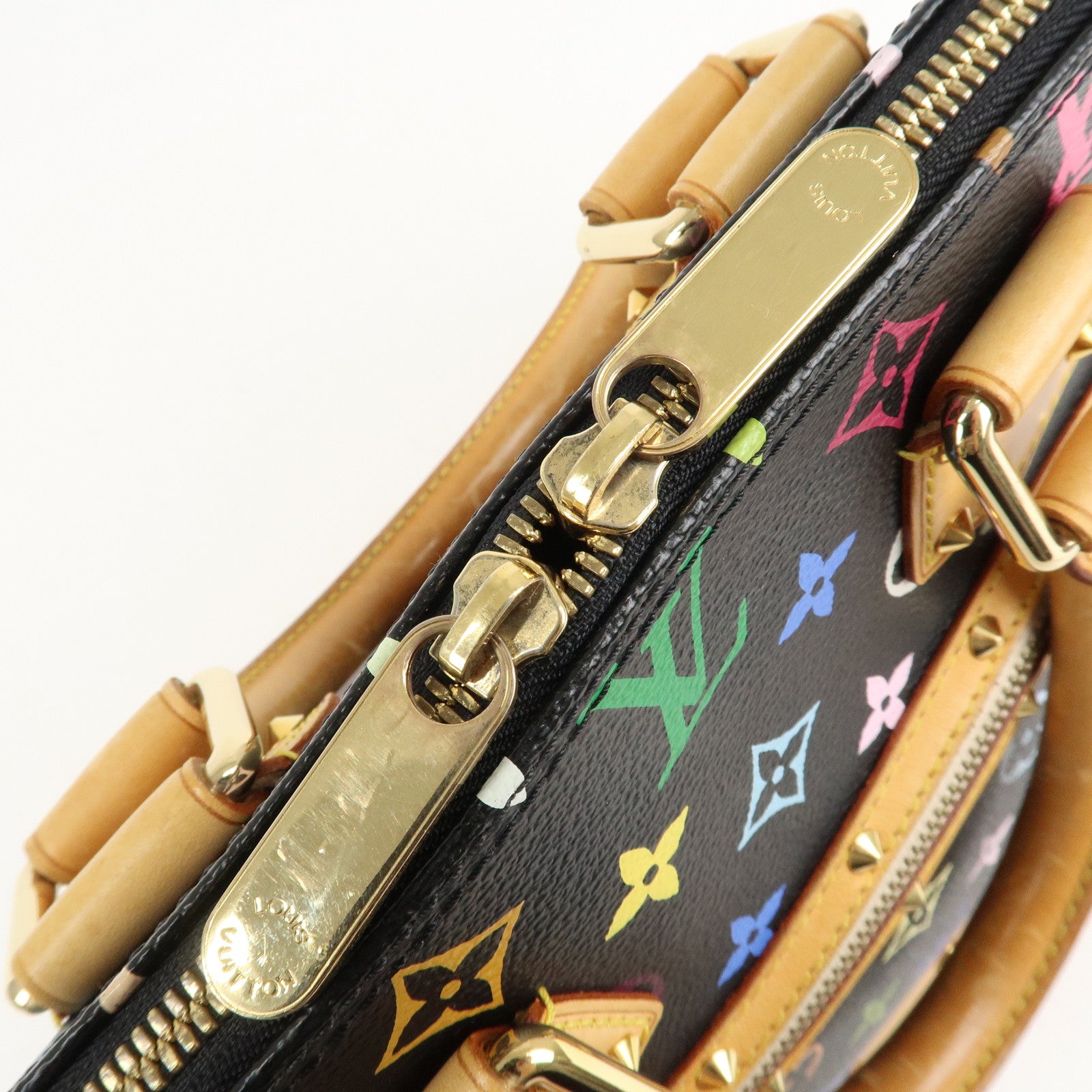 Louis Vuitton Monogram Multicolor Alma Hand Bag Noir M92646 Used