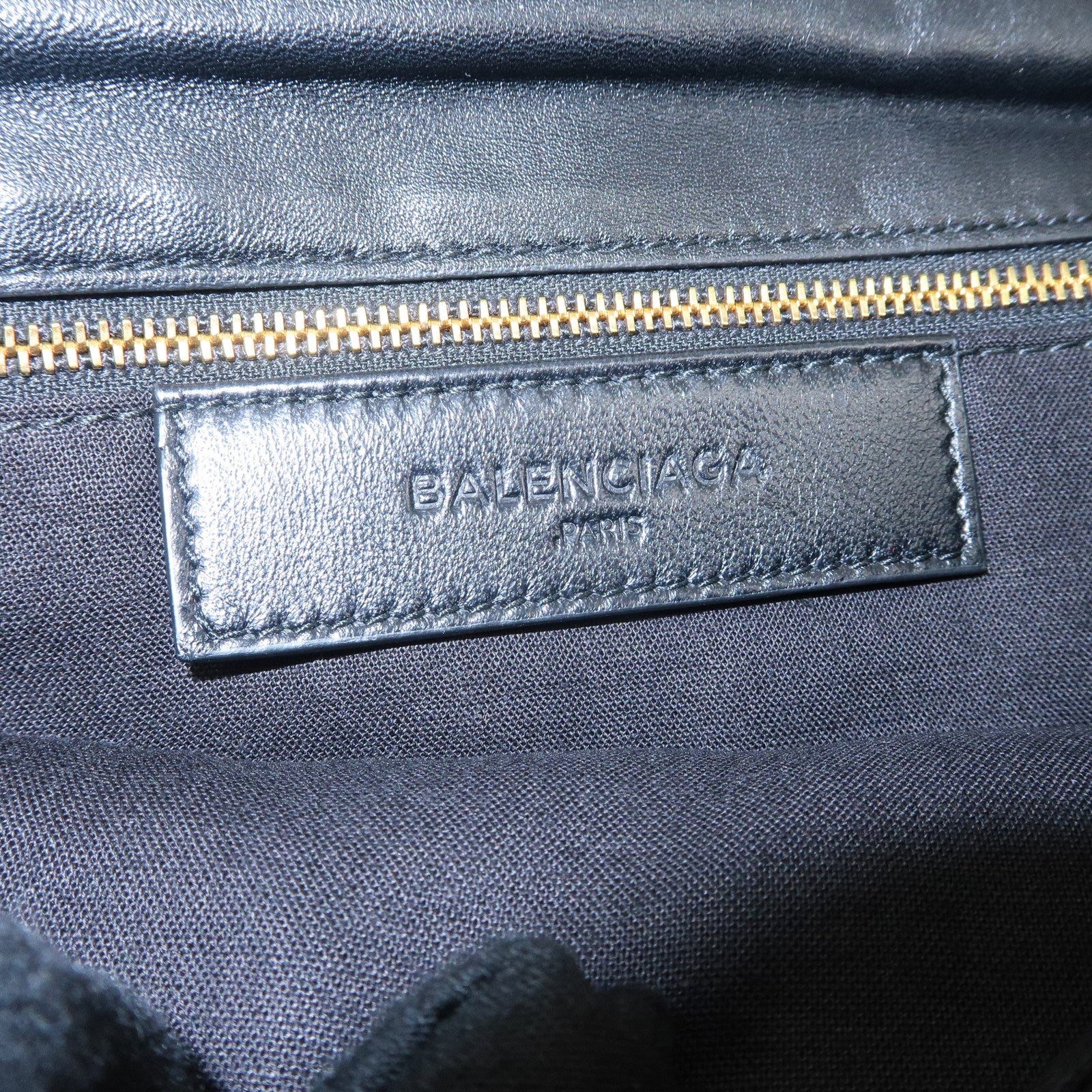BALENCIAGA Leather Classic Envelope Clutch Bag Black 390167 Used