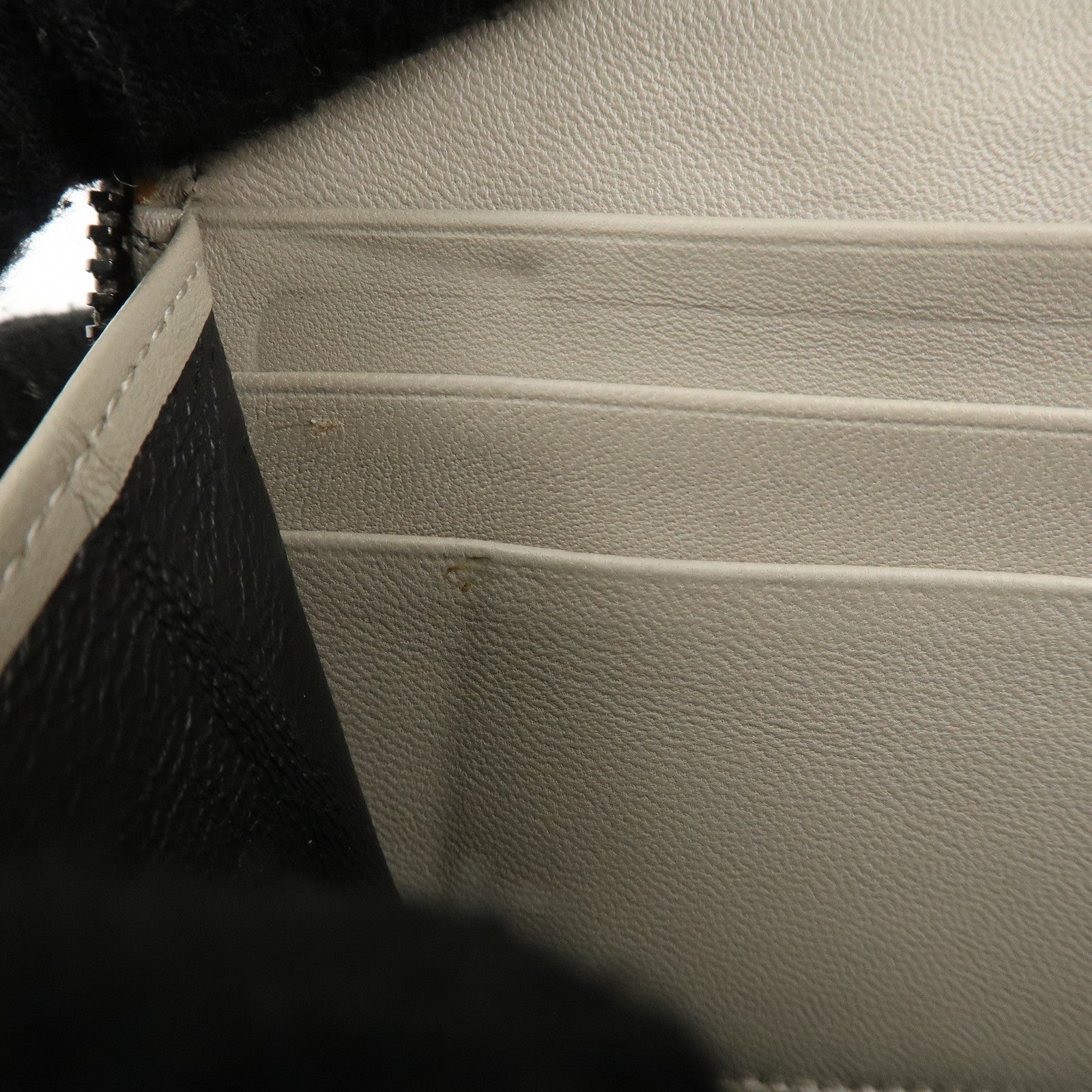 BOTTEGA VENETA Intrecciato Leather Round Zipper Long Wallet Gray Used