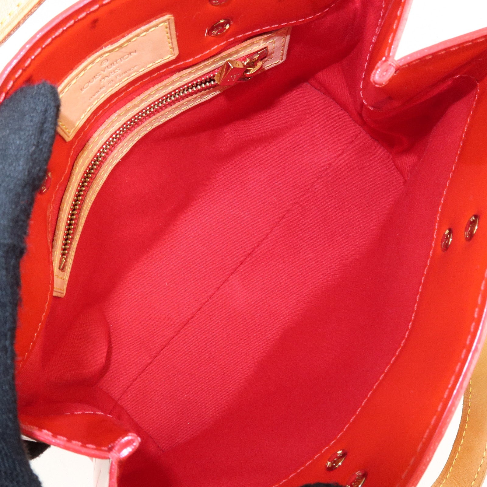 Louis Vuitton Monogram Vernis Lead PM Hand Bag M91088 Rouge Used