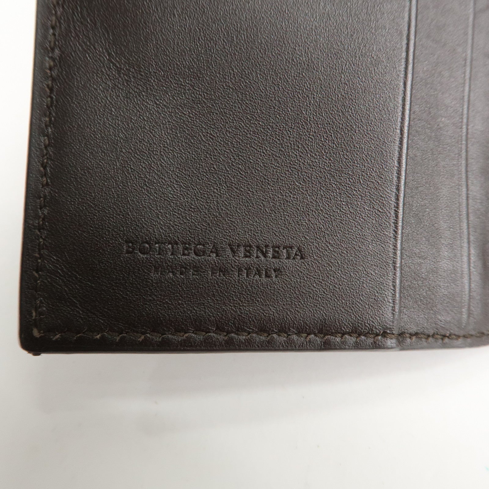 BOTTEGA VENETA Intrecciato Leather Card Case Brown 120701 V4651 Used