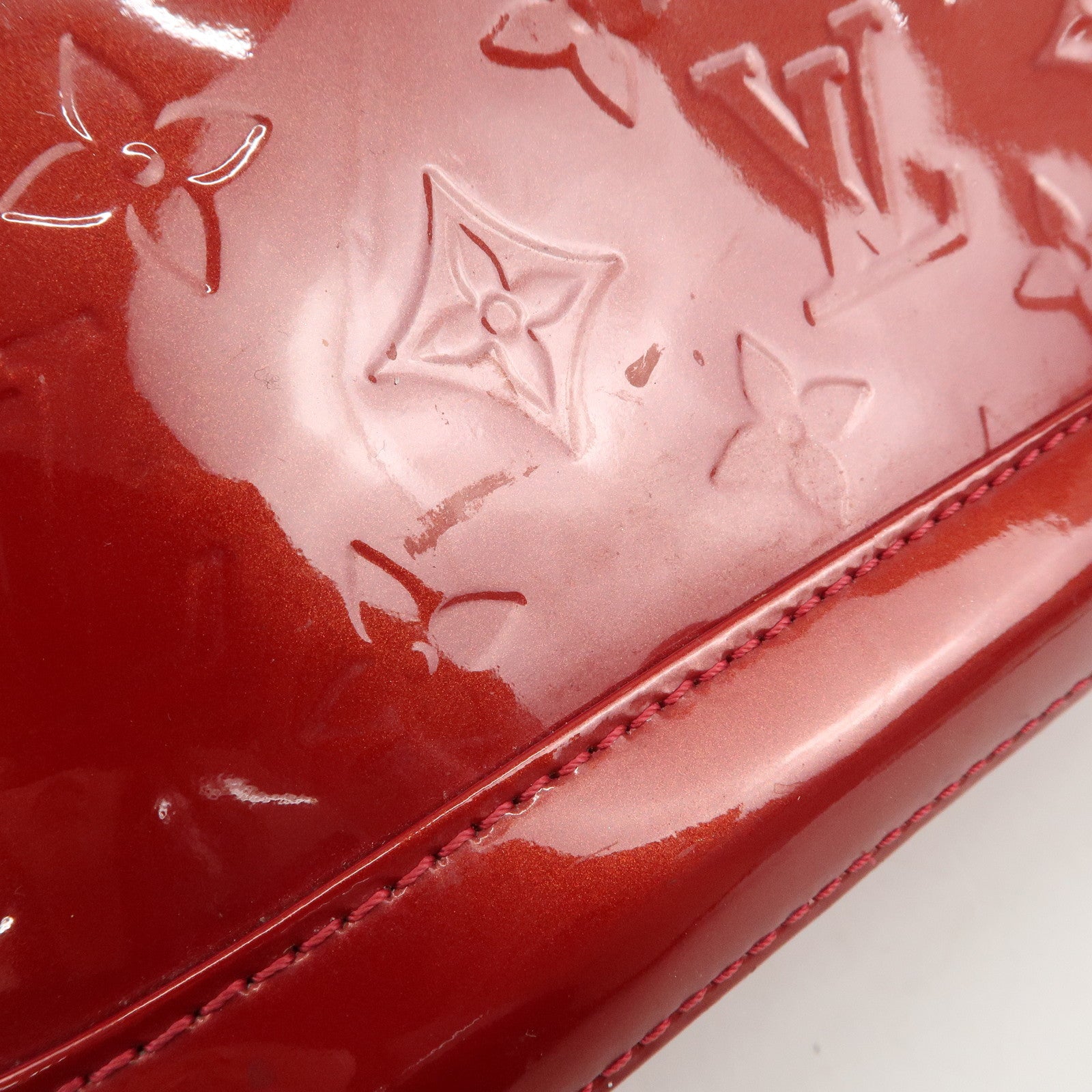 Louis Vuitton Monogram Vernis Alma BB 2Way Bag Red M91606 Used