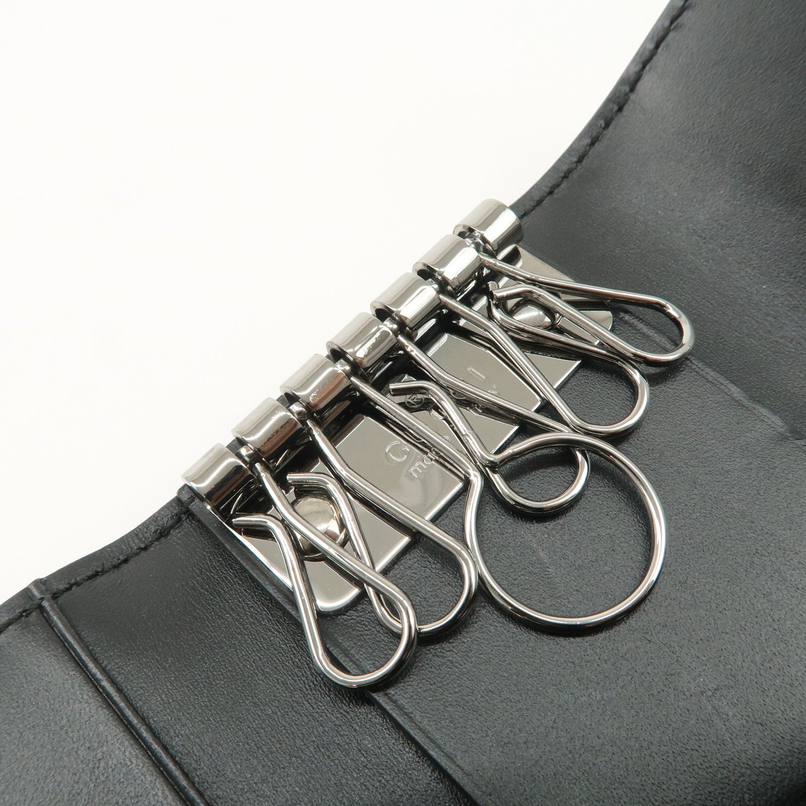 GUCCI Guccissima Leather 6 Rings Key Case Key Holder Black 779824 Used