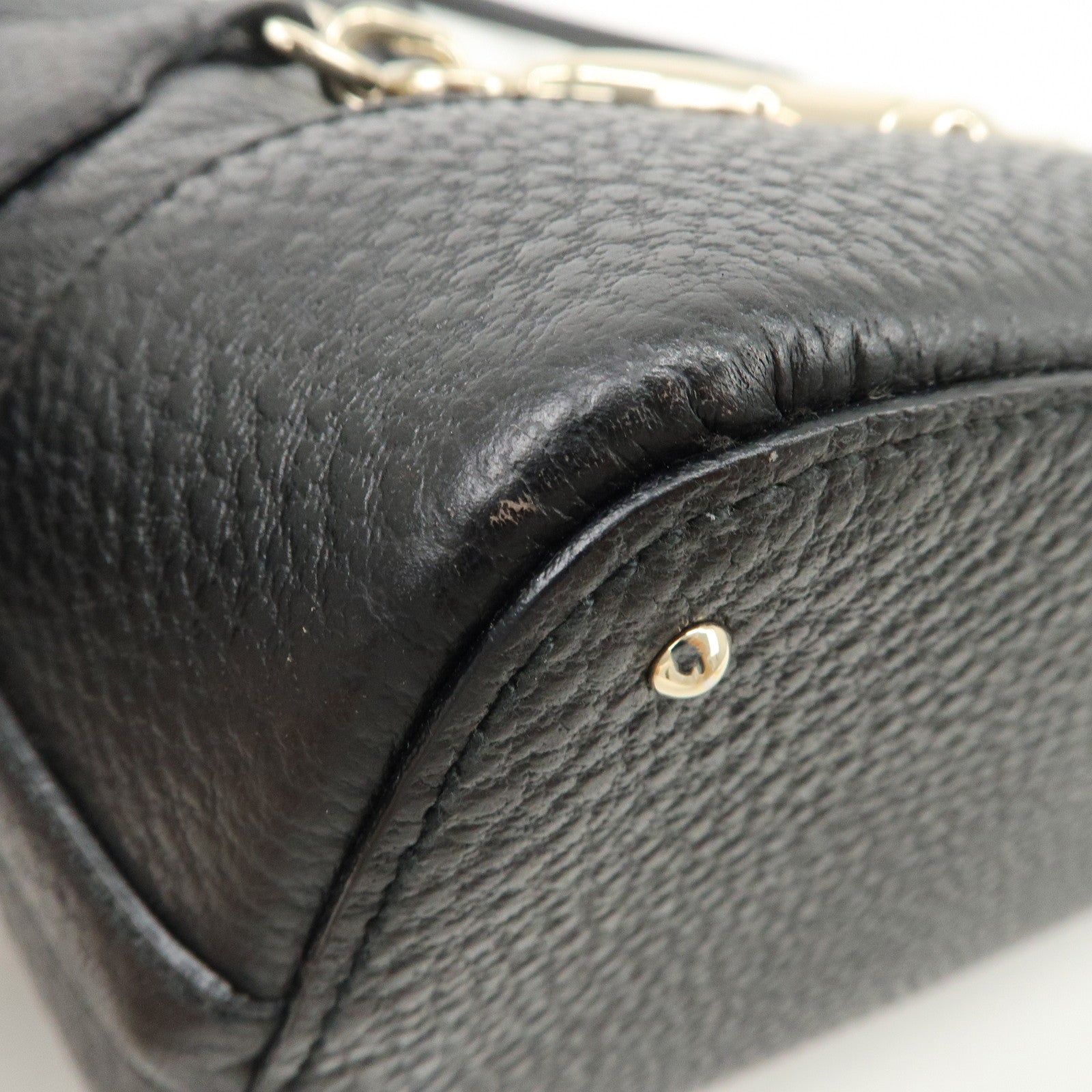 GUCCI Leather Horsebit Tote Bag Hand Bag Black 137385 Used