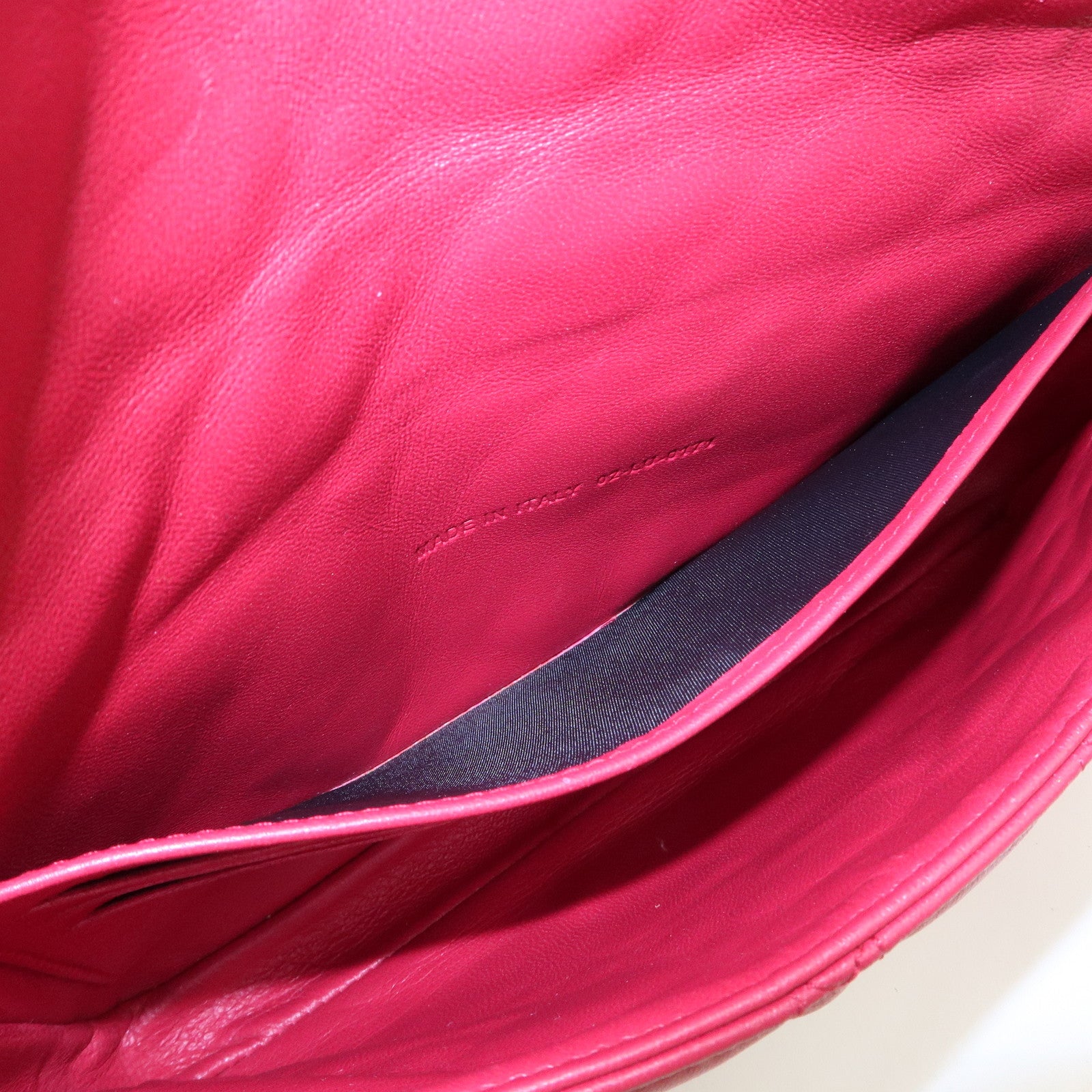 Christian Dior Cannage Leather Chain Shoulder Bag Red Used