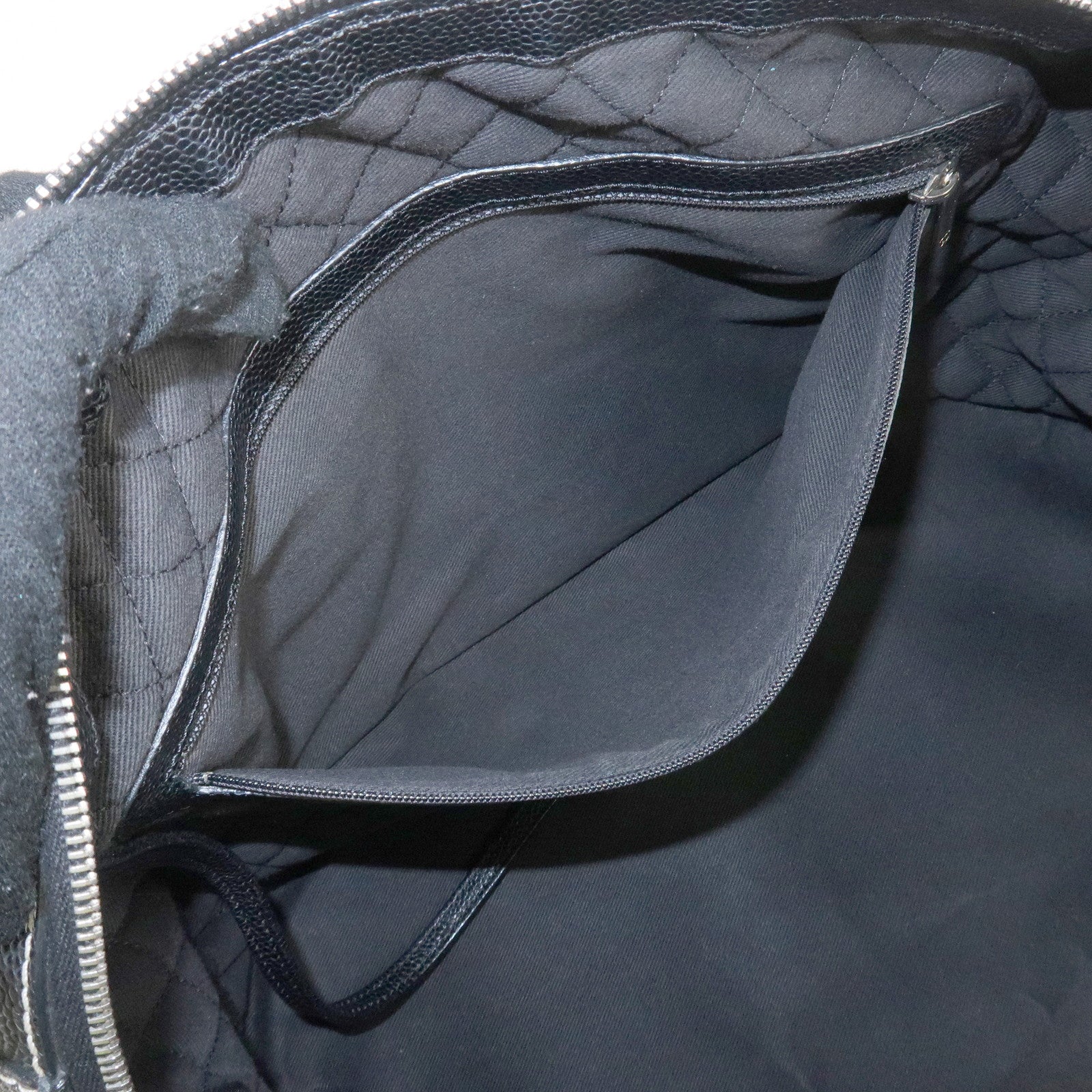 CHANEL COCO Travel PVC Leather Boston Bag Black Silver HDW Used