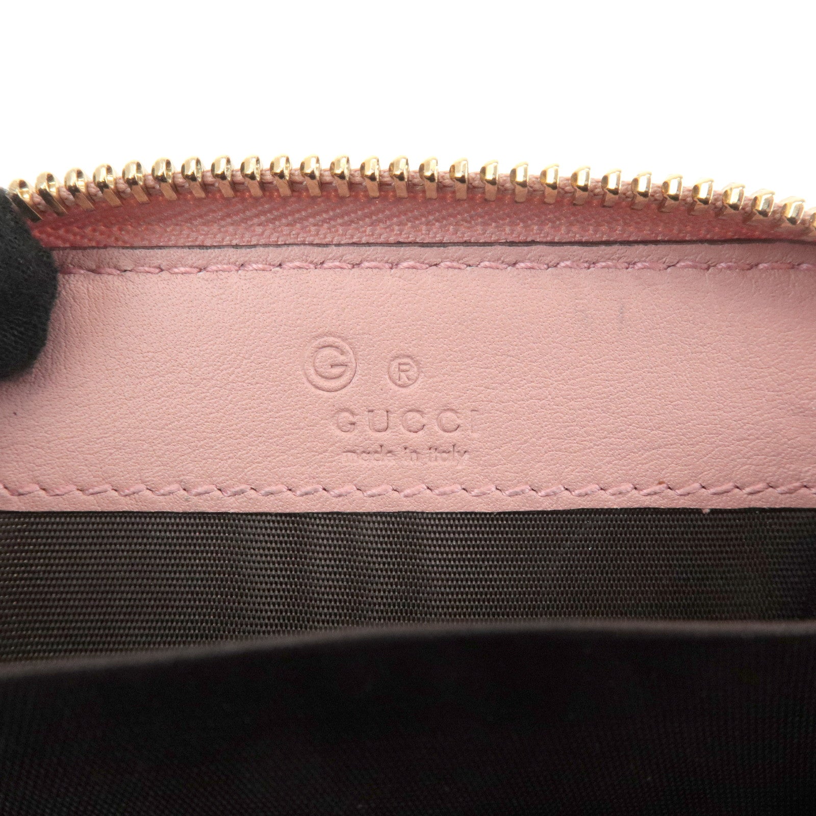 GUCCI Micro Guccissima Leather Mini Coin Case Pink 449896 Used