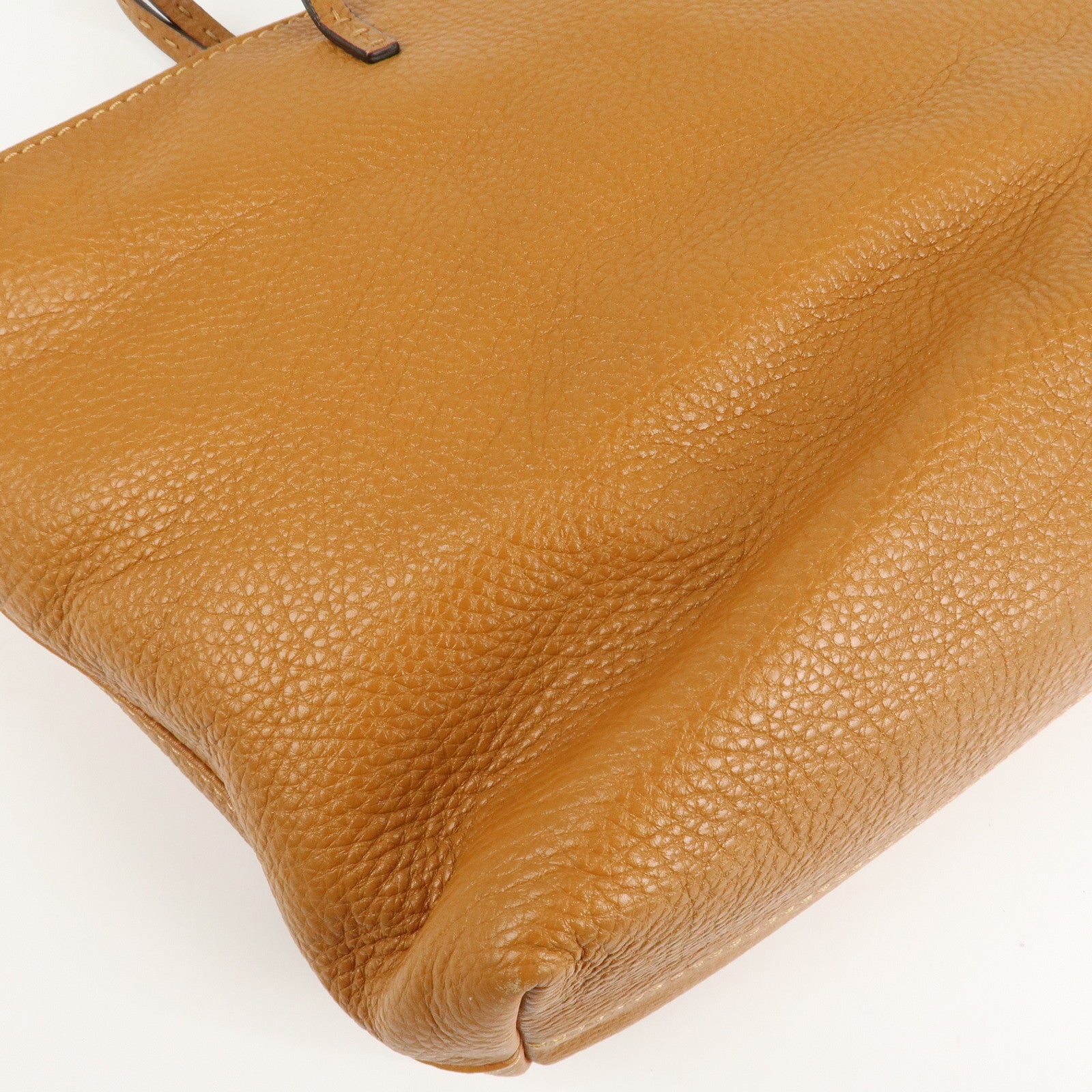 FENDI Selleria Leather Tote Bag Shoulder Bag Brown 8BH185 Used