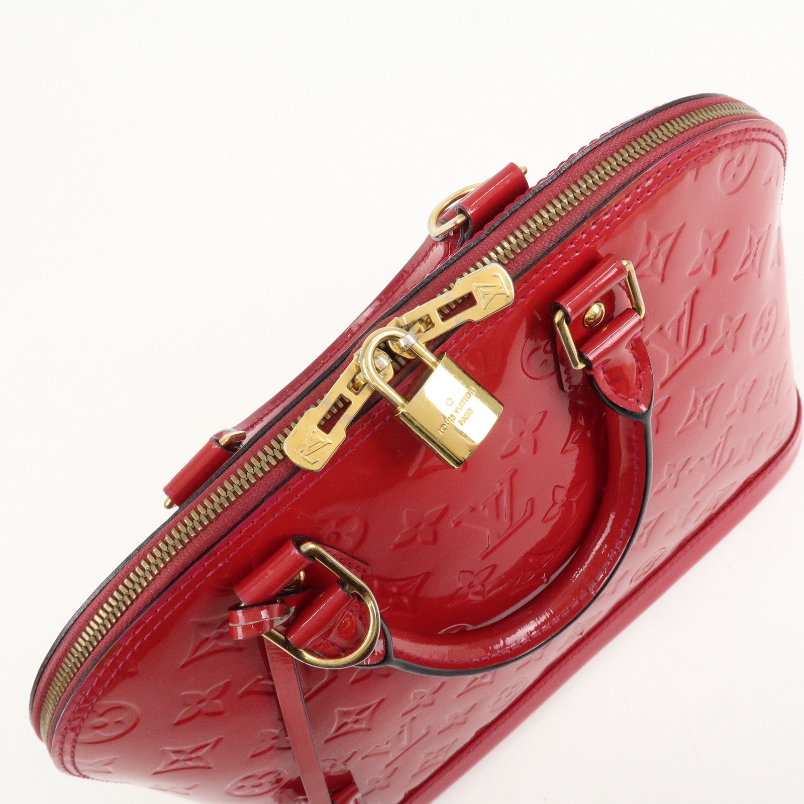 Louis Vuitton Monogram Vernis Alma PM Hand Bag Rose Indien M91770 Used