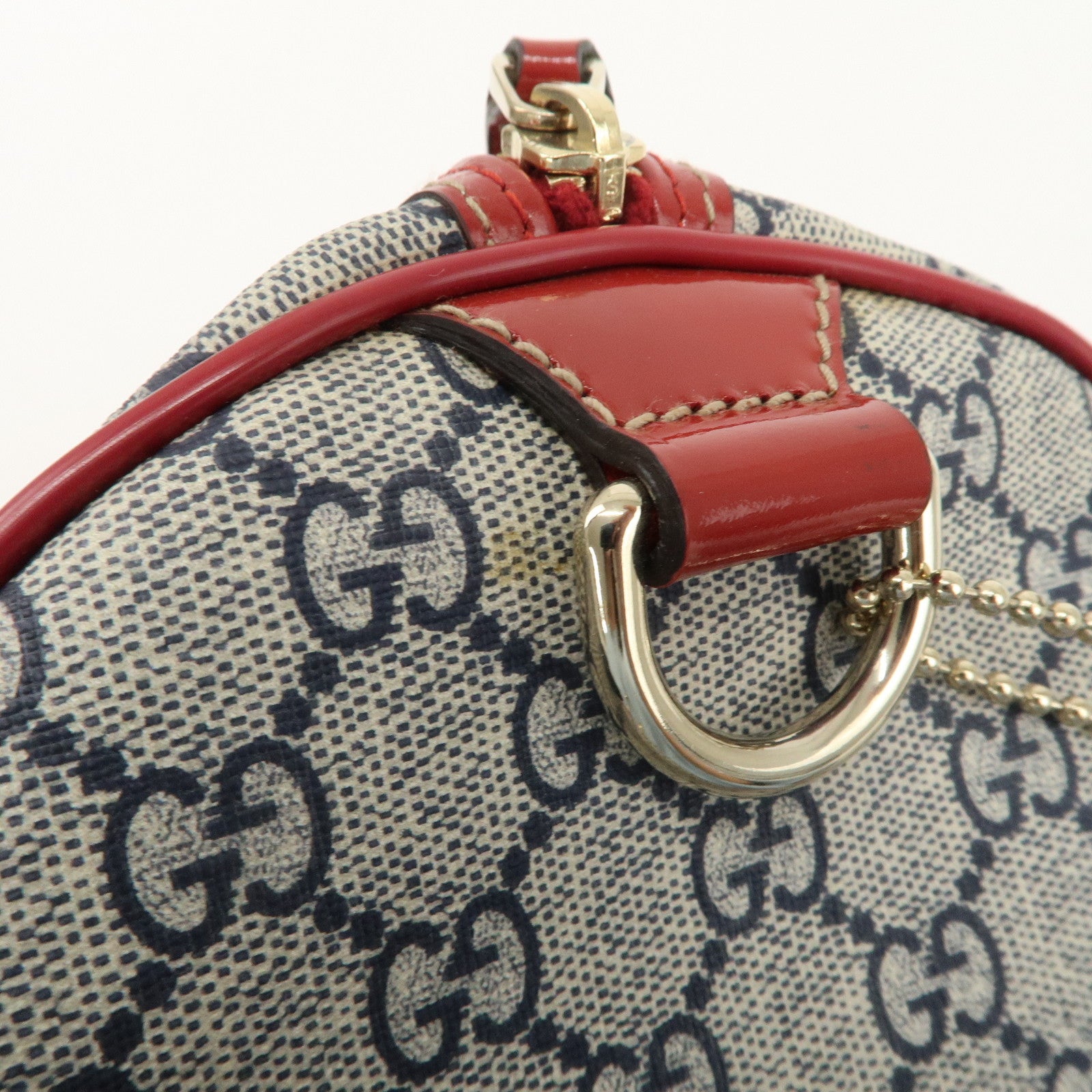 GUCCI JOY Line GG Supreme Patent Leather Boston Bag 189895 Used
