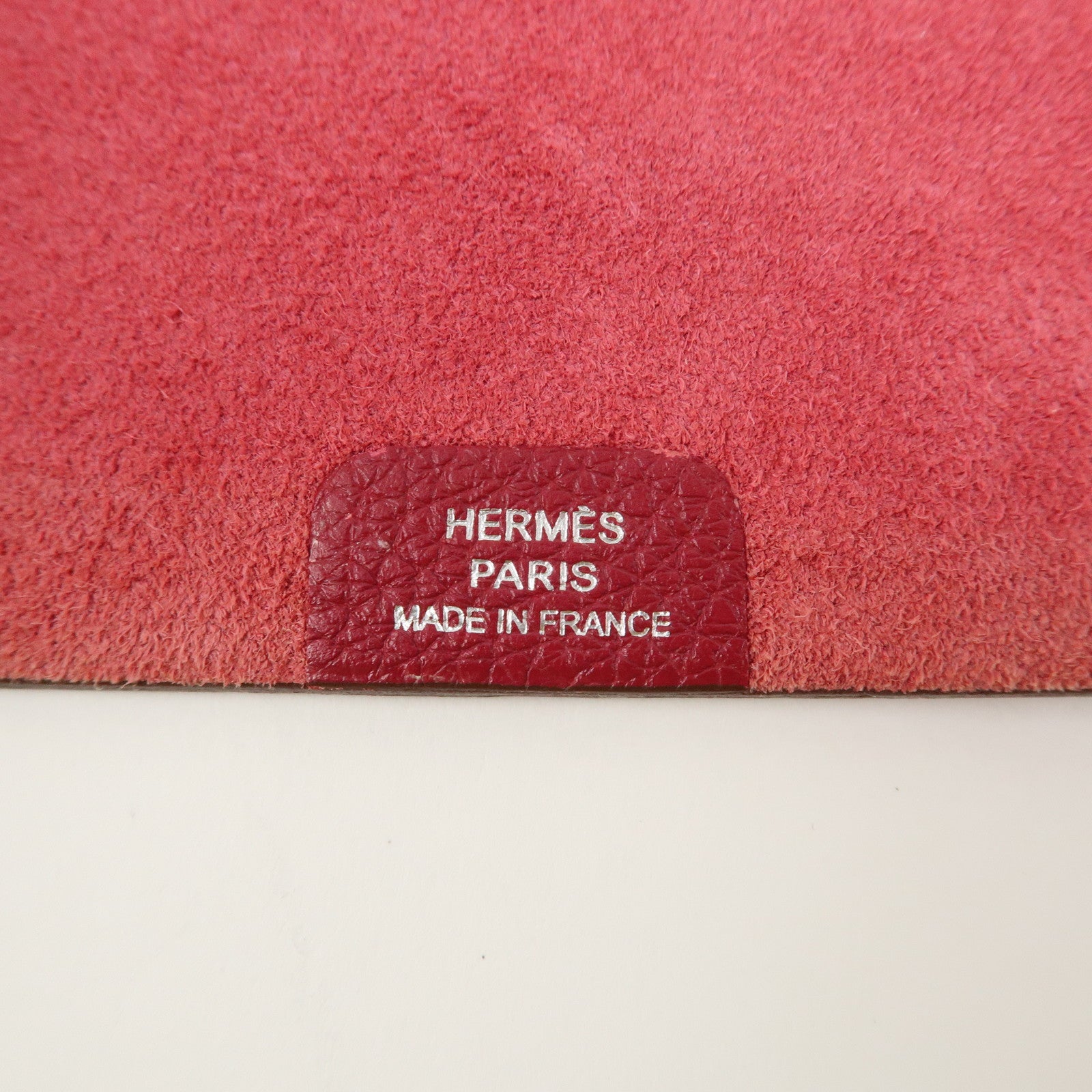 HERMES Togo Leather Ulysse MM □N Stamped Notebook Cover Ruby Used